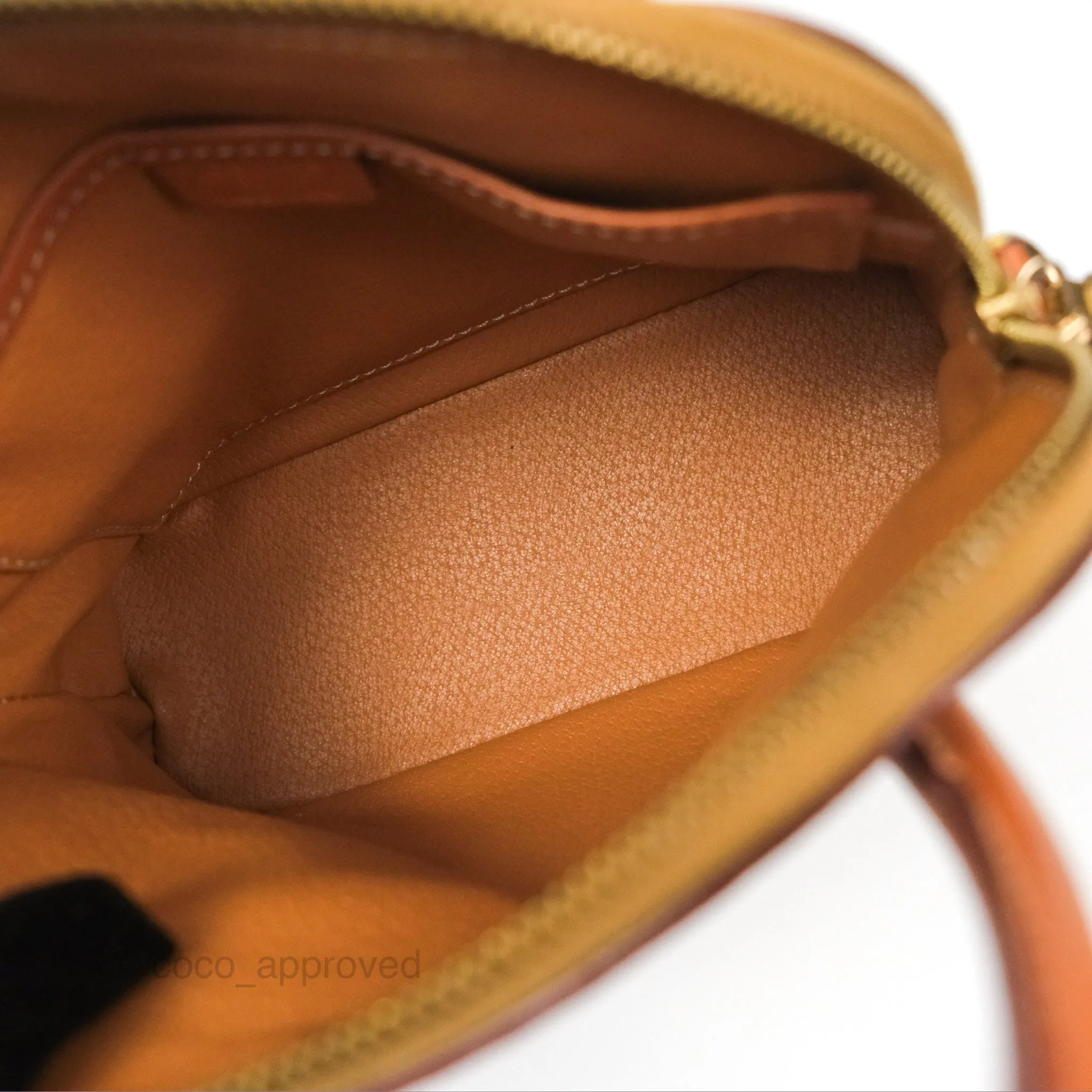 Celine Vintage Macadam Top Handle Bag Tan Brown