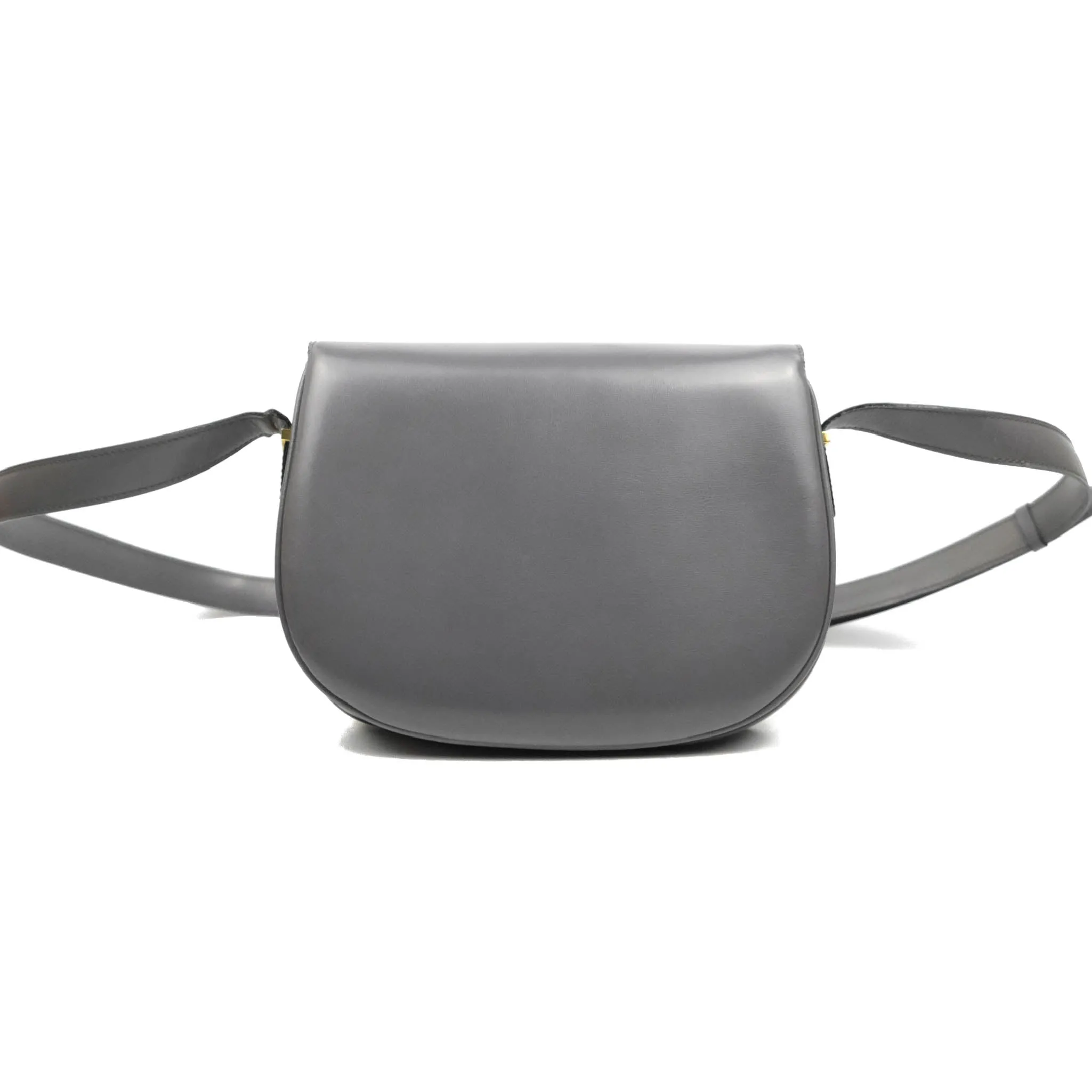 Celine Vintage Royal Triomphe Lock Crossbody Bag Grey