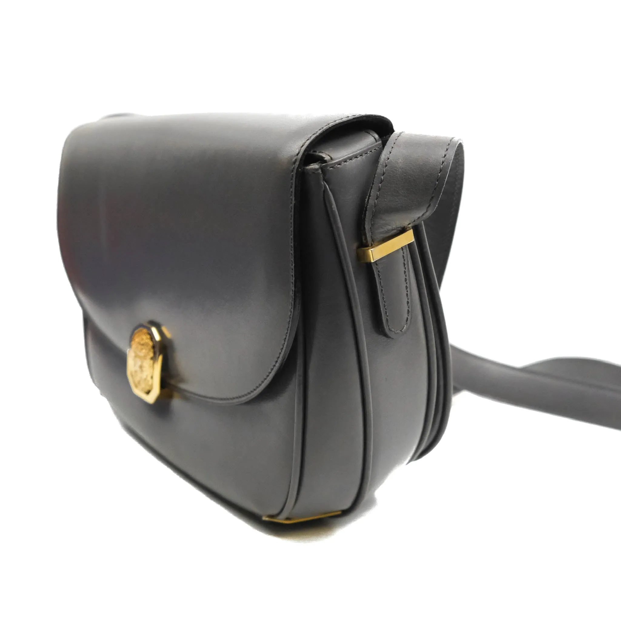 Celine Vintage Royal Triomphe Lock Crossbody Bag Grey