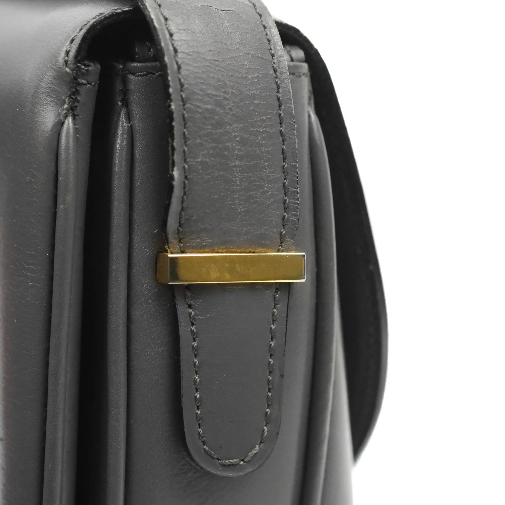 Celine Vintage Royal Triomphe Lock Crossbody Bag Grey