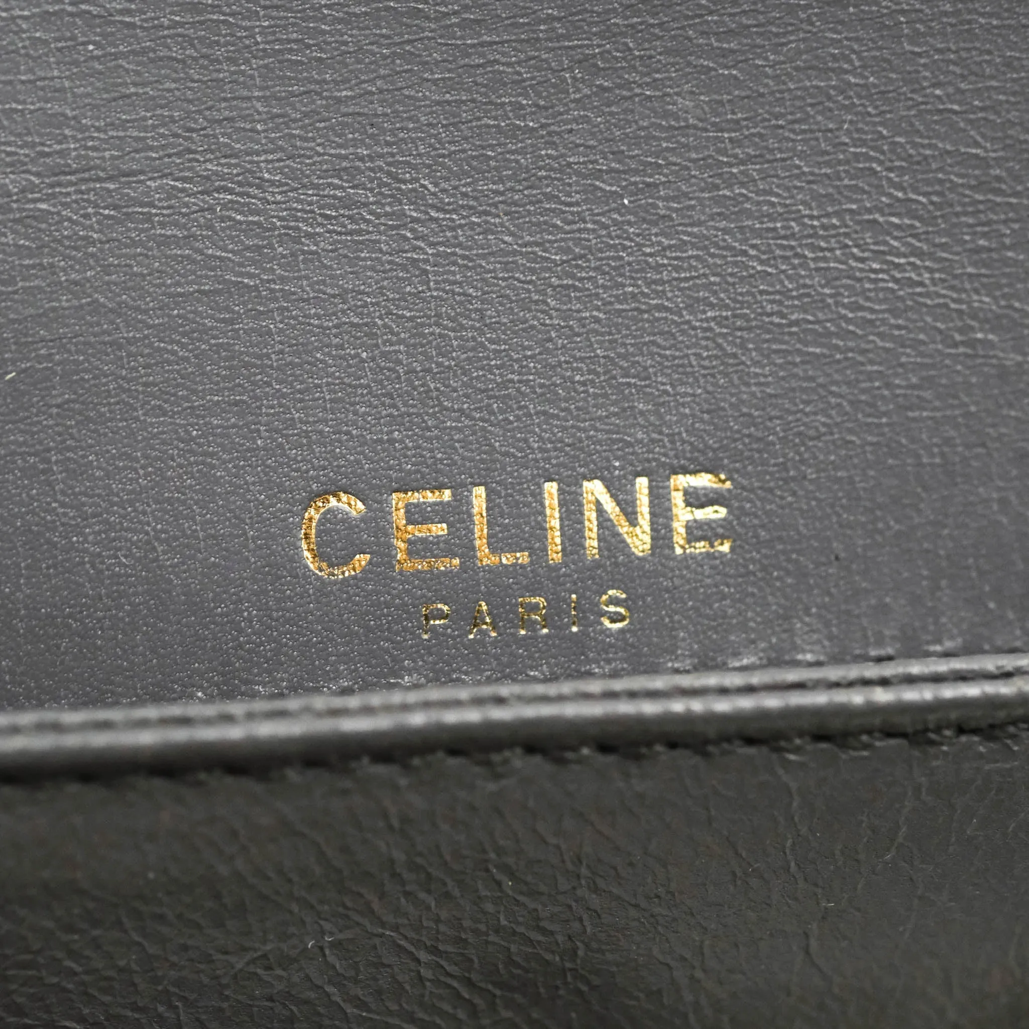 Celine Vintage Royal Triomphe Lock Crossbody Bag Grey
