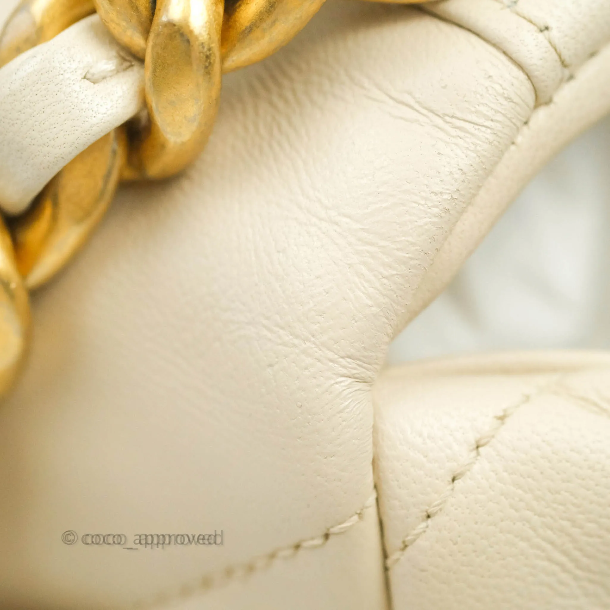 Chanel 19 Medium Beige Cream Goatskin Mixed Hardware