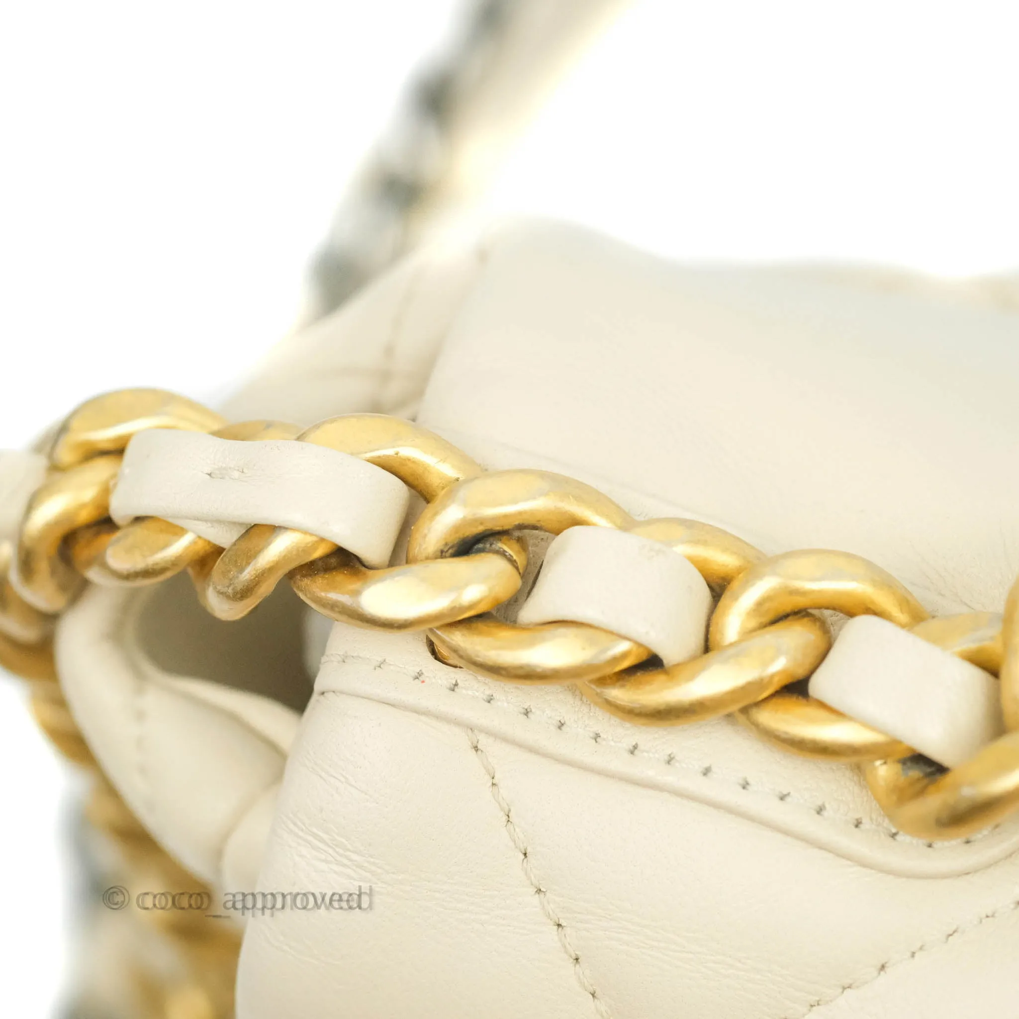 Chanel 19 Medium Beige Cream Goatskin Mixed Hardware