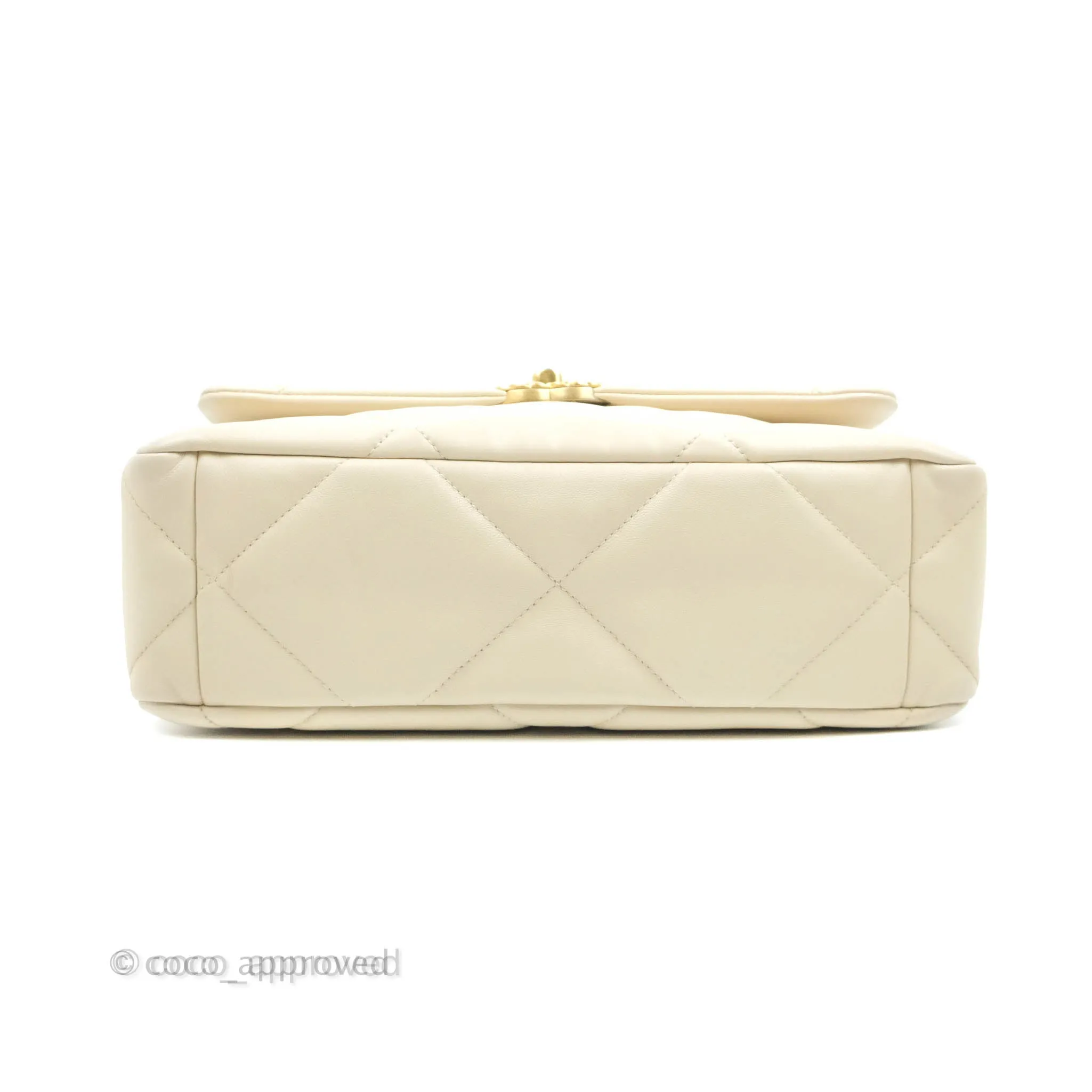 Chanel 19 Medium Beige Cream Goatskin Mixed Hardware