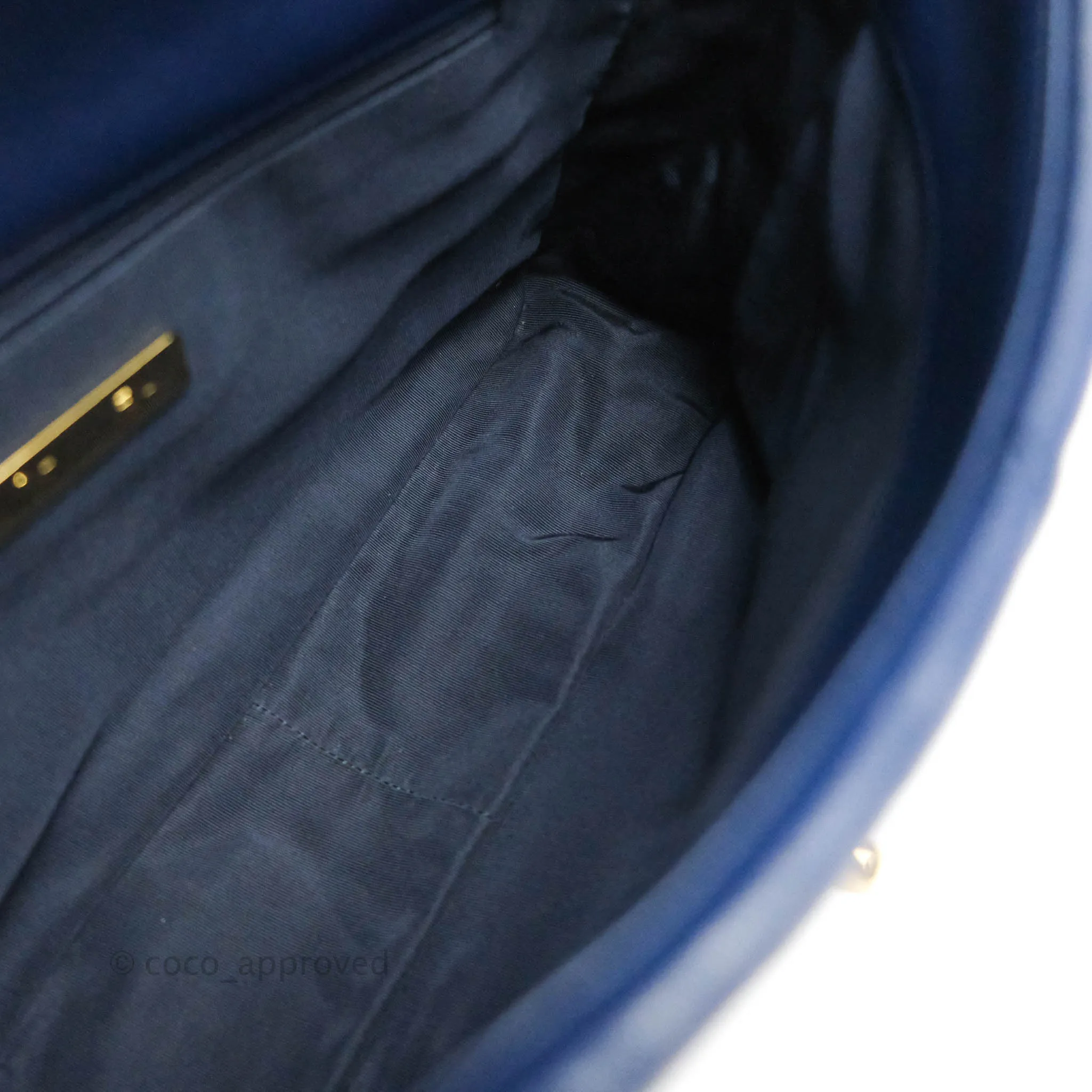 Chanel 19 Medium Blue Mixed Hardware Goatskin