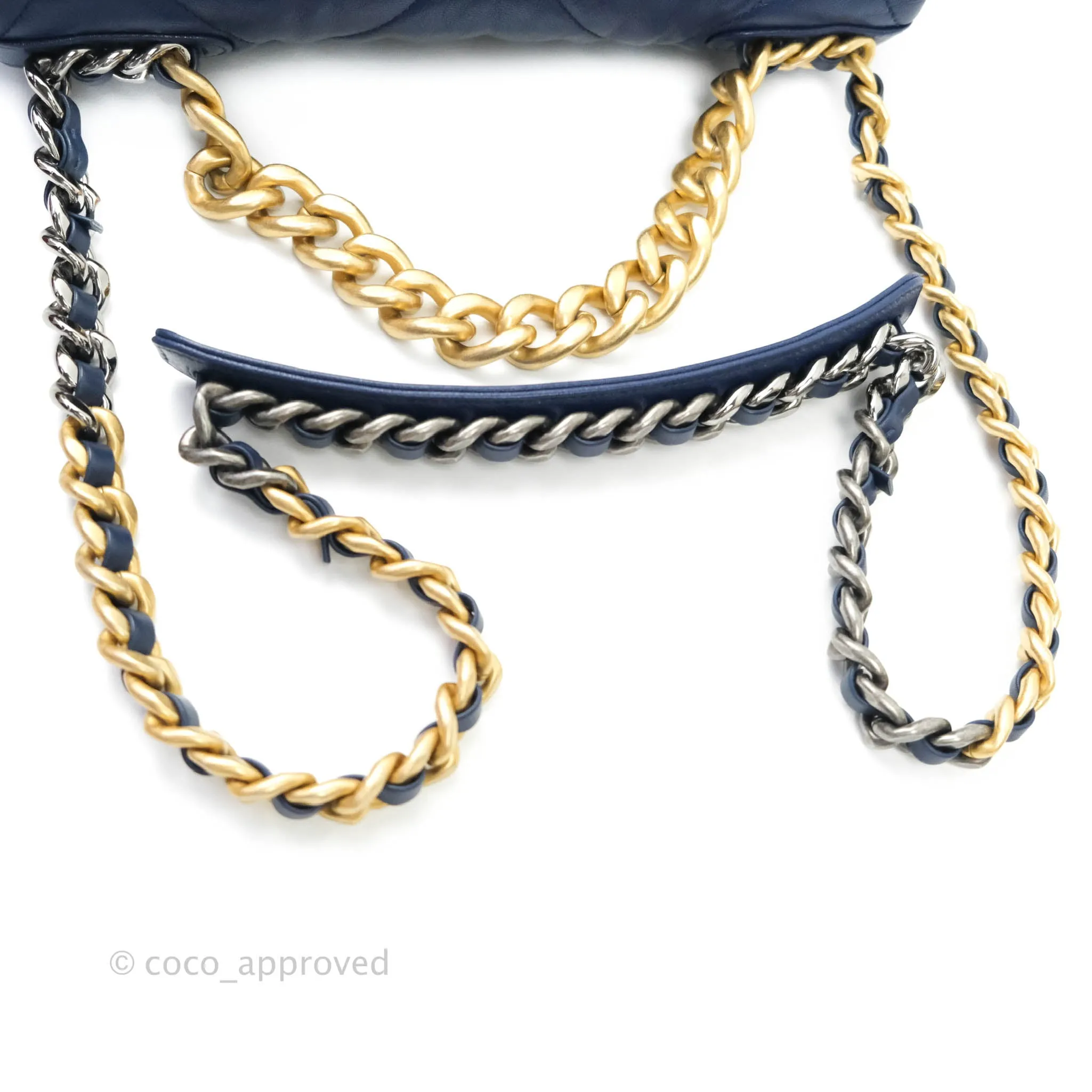 Chanel 19 Medium Blue Mixed Hardware Goatskin
