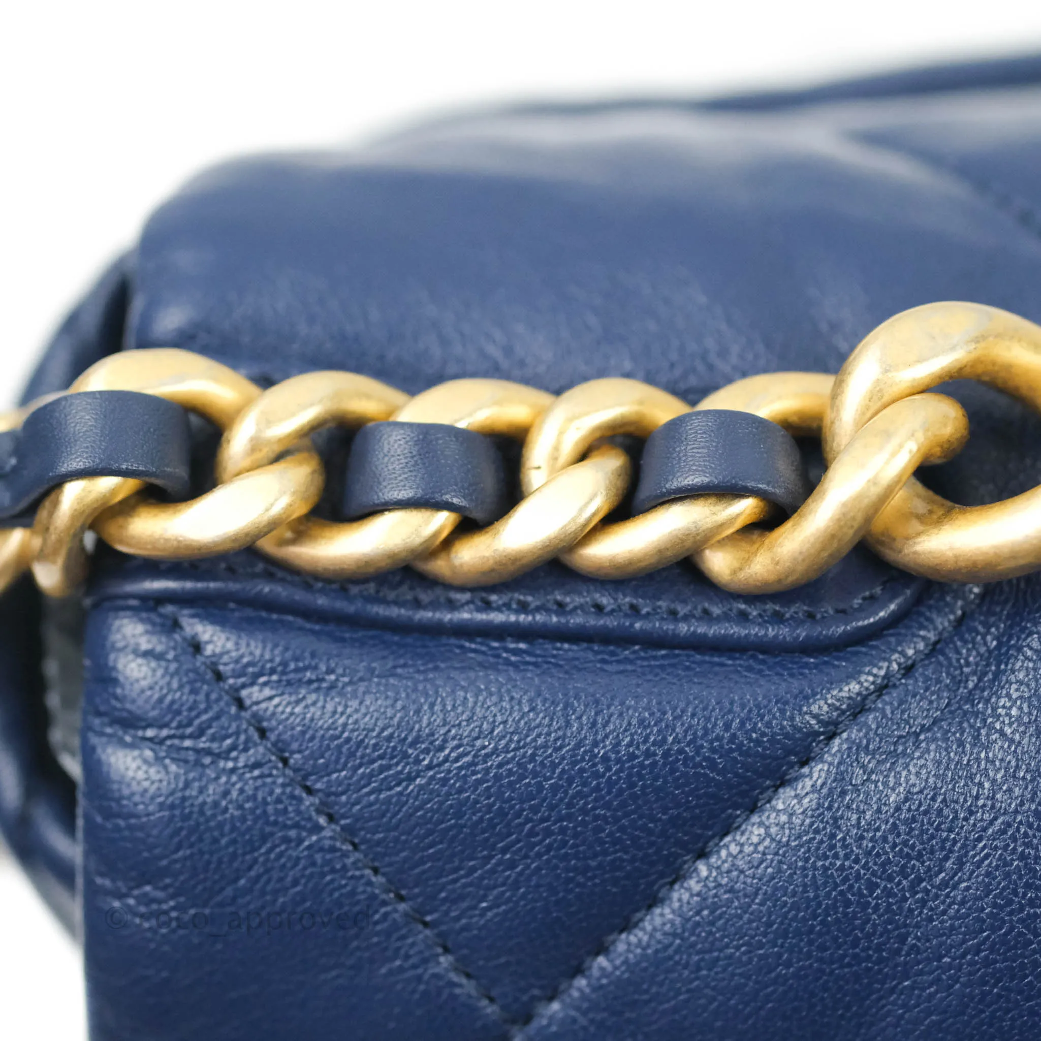 Chanel 19 Medium Blue Mixed Hardware Goatskin