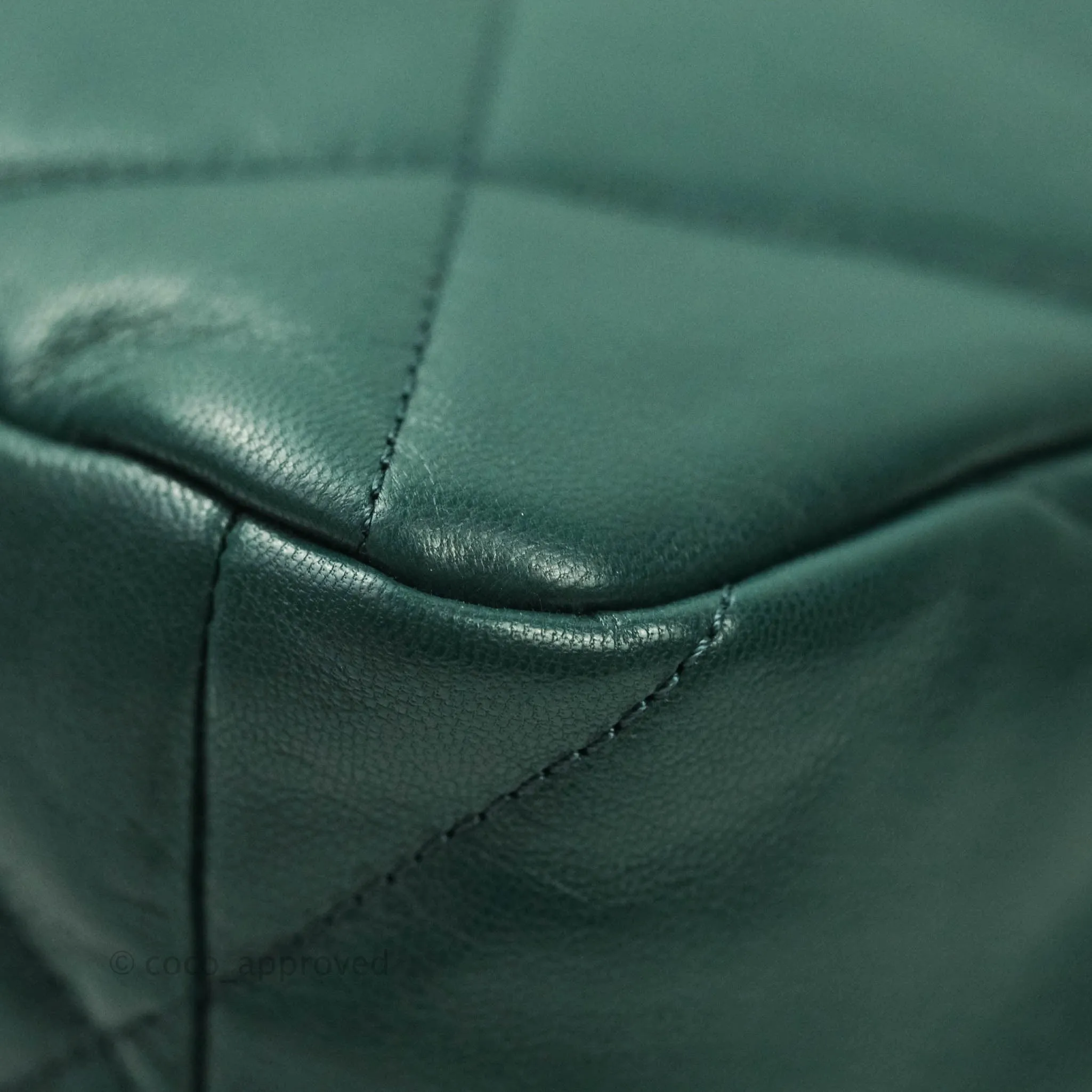 Chanel 19 Medium Dark Green Mixed Hardware Goatskin