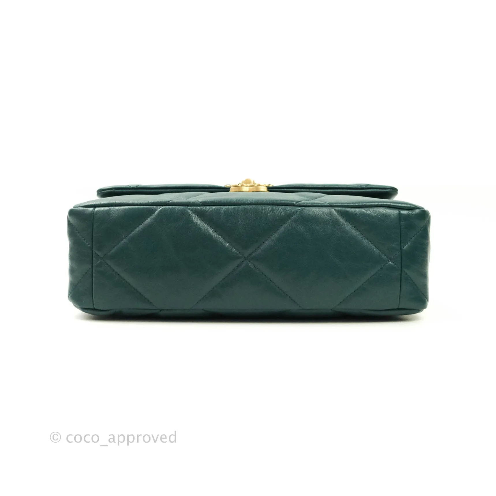 Chanel 19 Medium Dark Green Mixed Hardware Goatskin