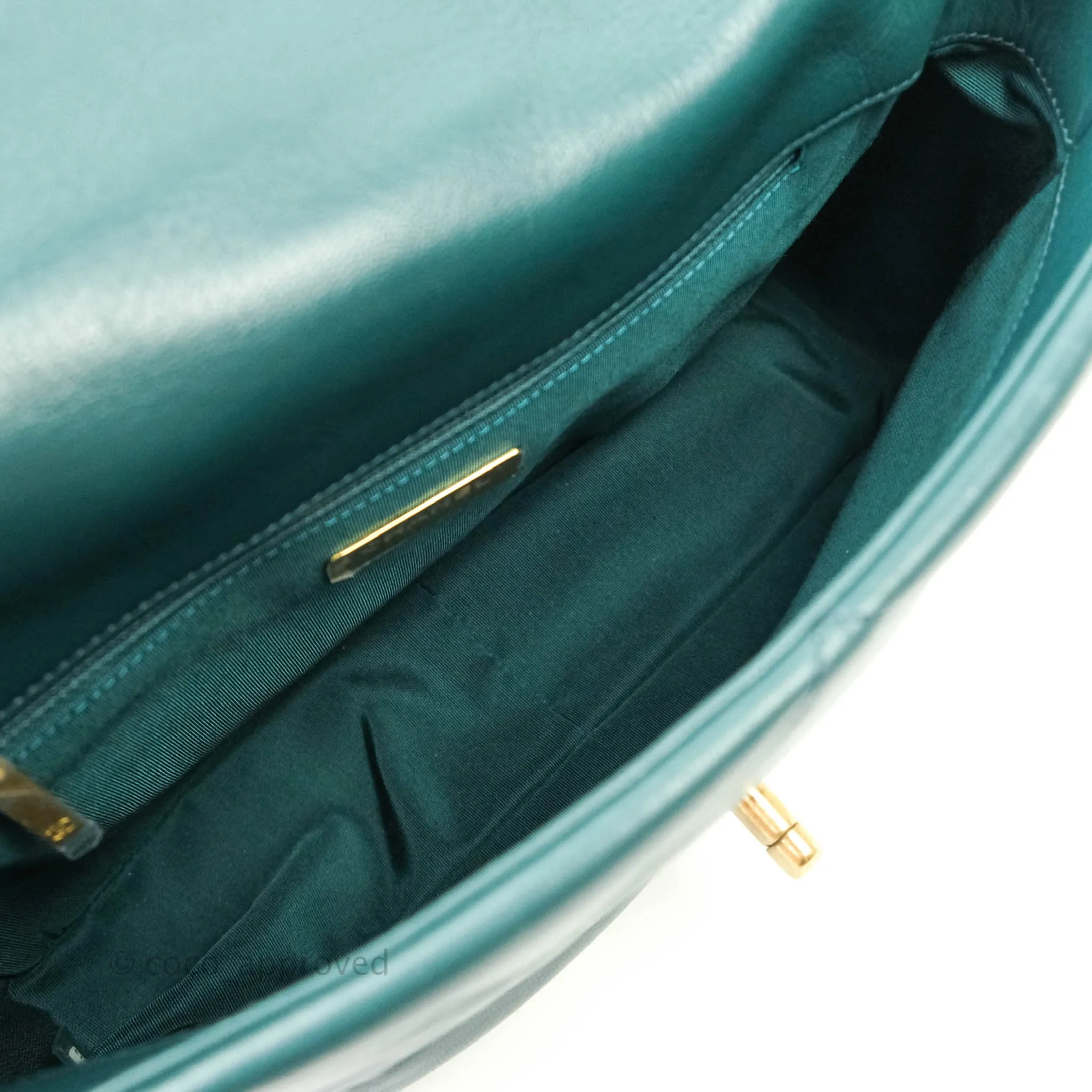 Chanel 19 Medium Dark Green Mixed Hardware Goatskin