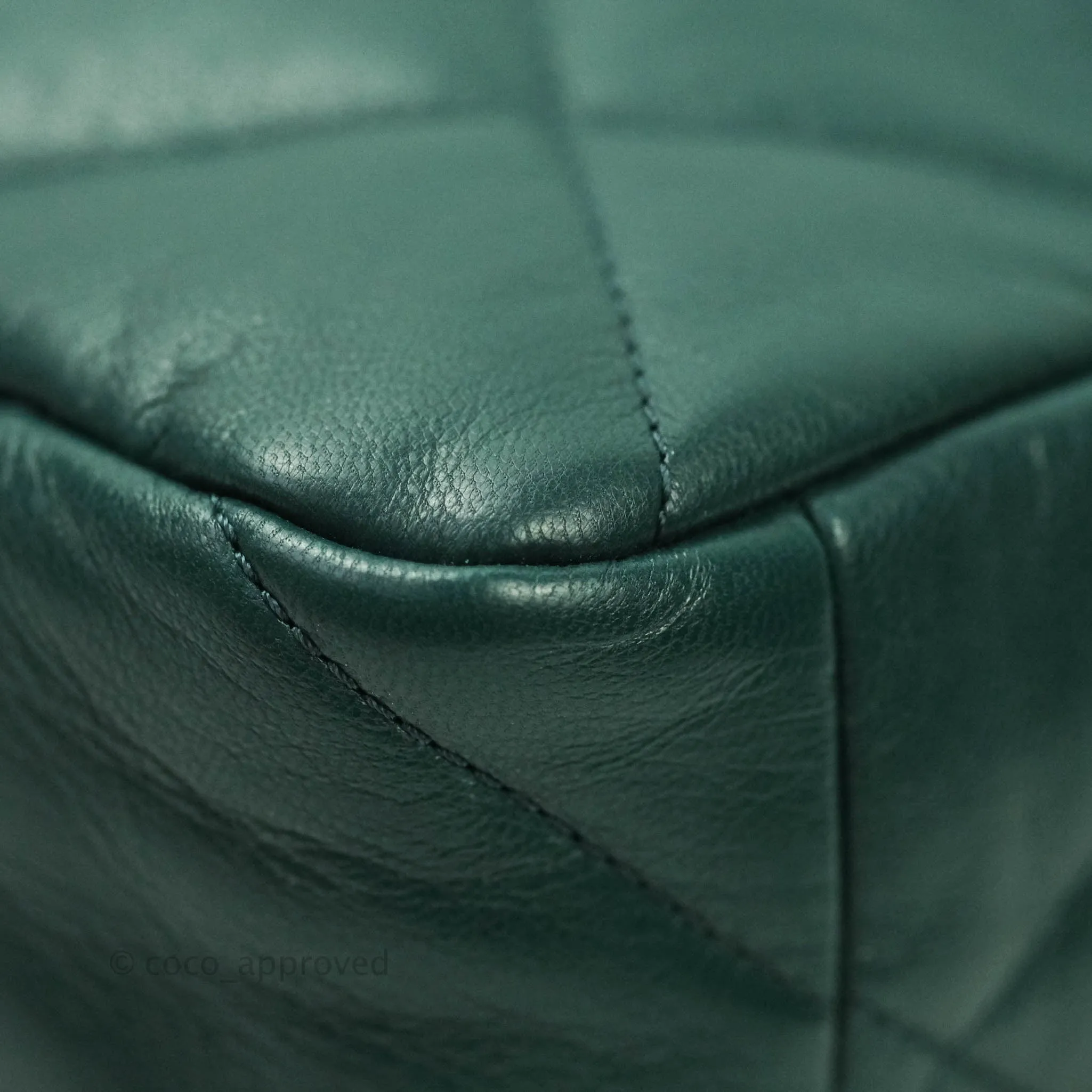 Chanel 19 Medium Dark Green Mixed Hardware Goatskin