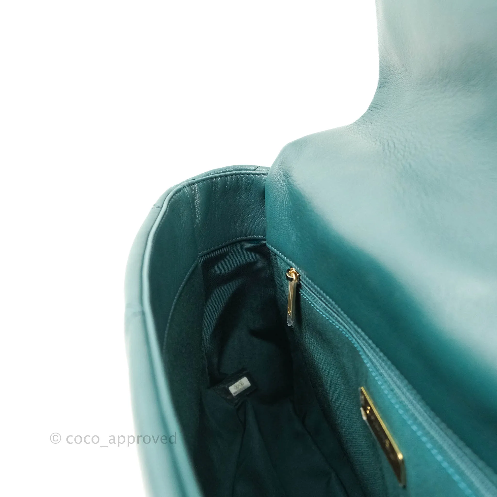 Chanel 19 Medium Dark Green Mixed Hardware Goatskin