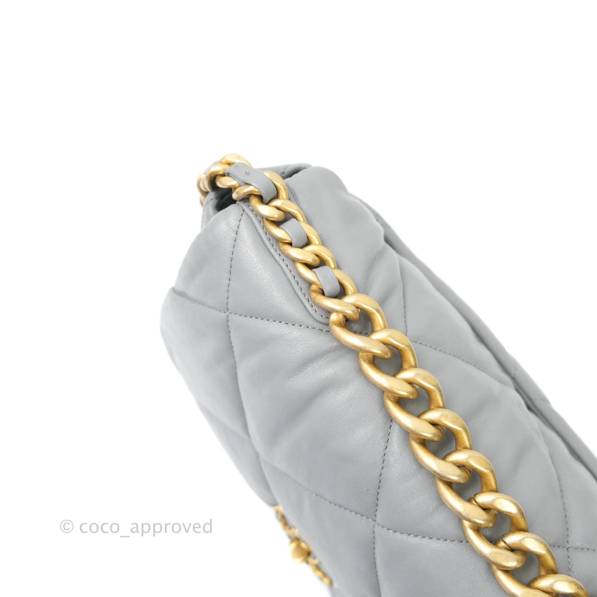 Chanel 19 Medium Grey Mixed Hardware Goatskin