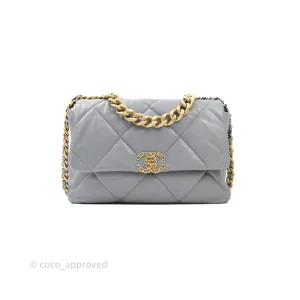 Chanel 19 Medium Grey Mixed Hardware Goatskin