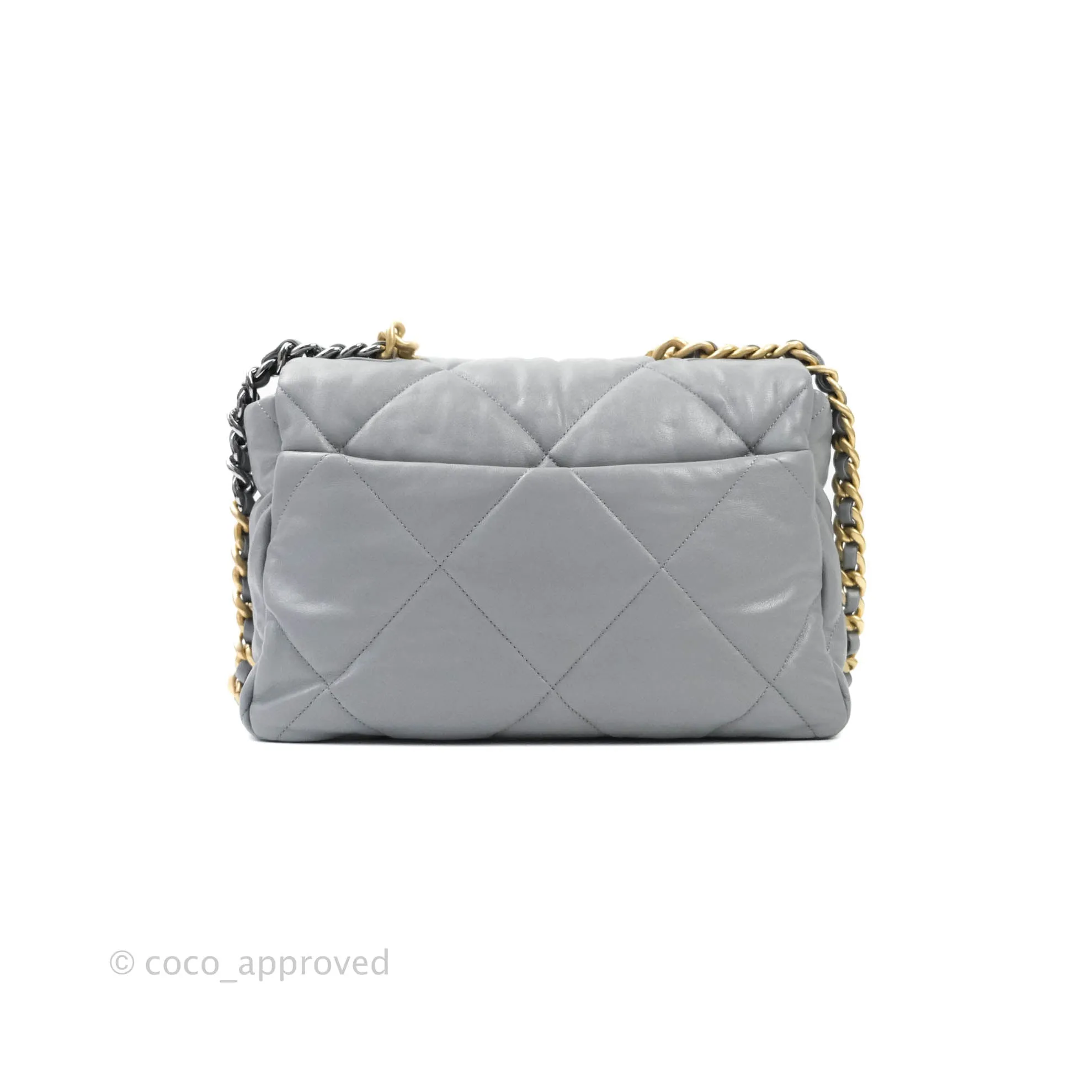 Chanel 19 Medium Grey Mixed Hardware Goatskin