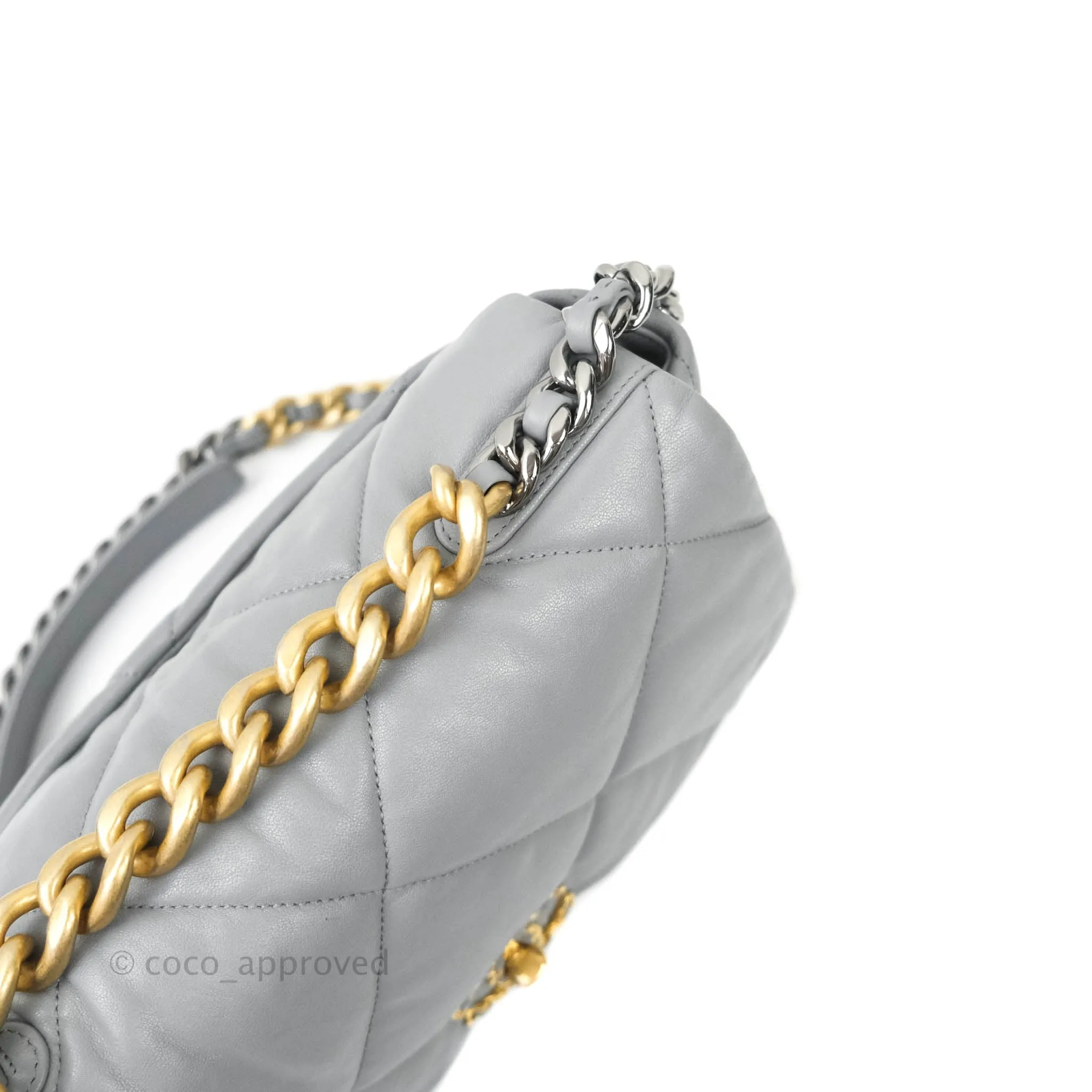 Chanel 19 Medium Grey Mixed Hardware Goatskin