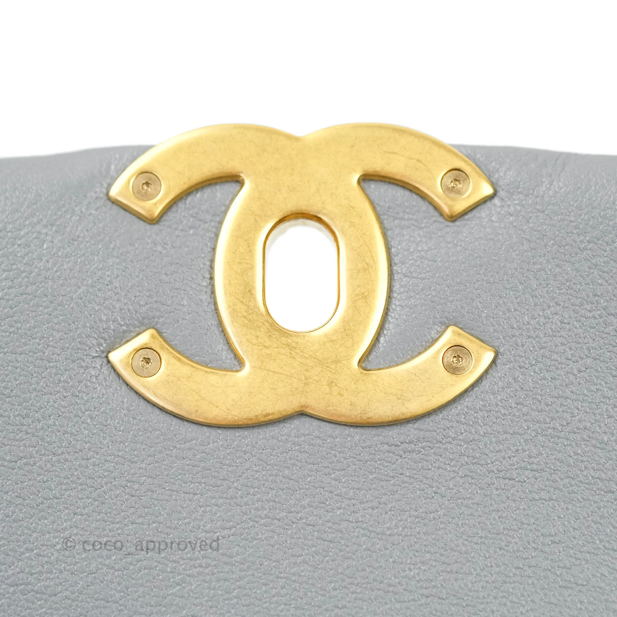 Chanel 19 Medium Grey Mixed Hardware Goatskin