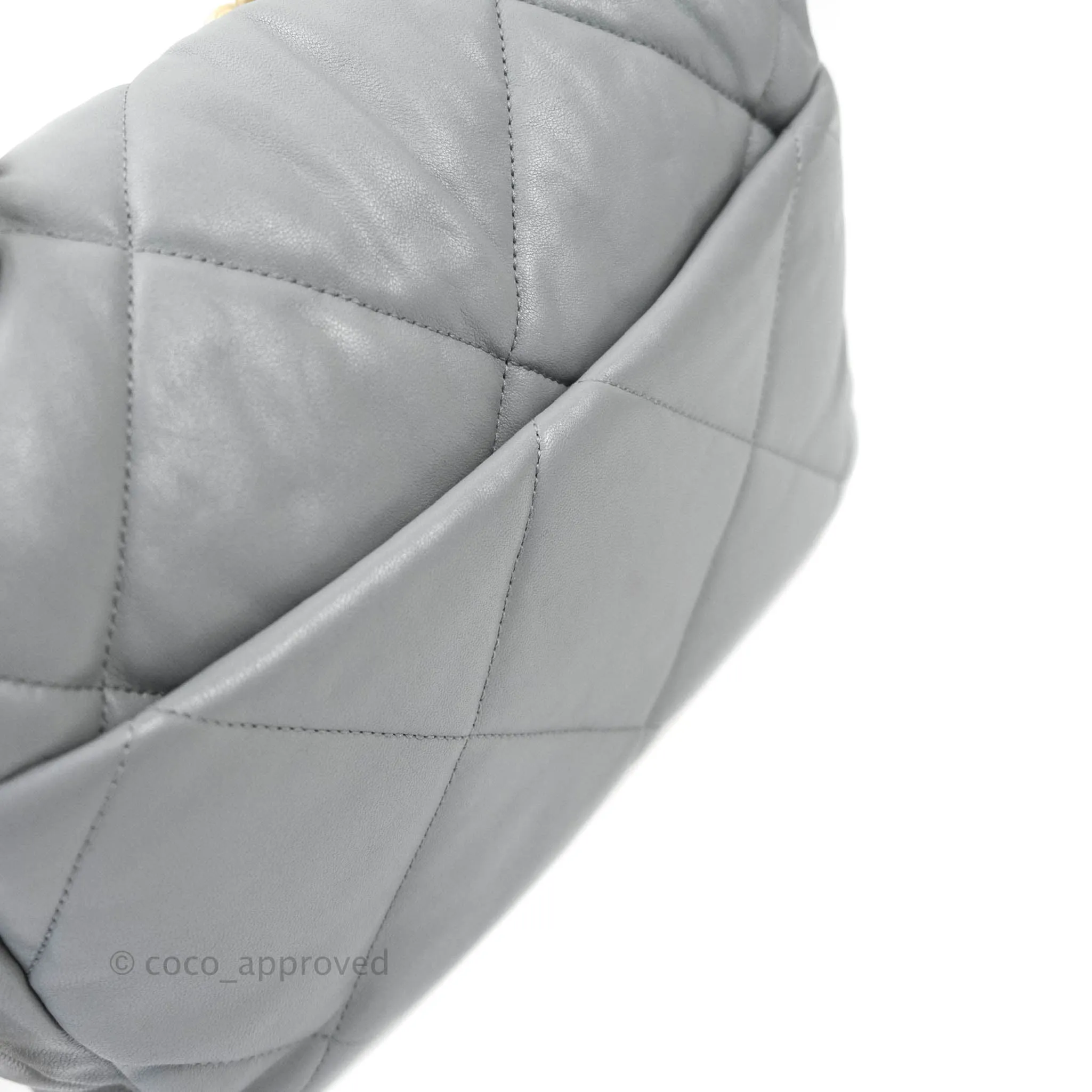 Chanel 19 Medium Grey Mixed Hardware Goatskin
