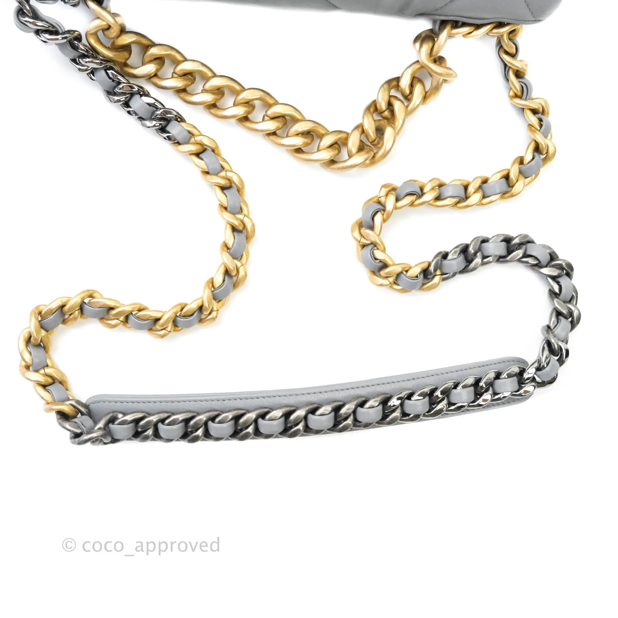 Chanel 19 Medium Grey Mixed Hardware Goatskin