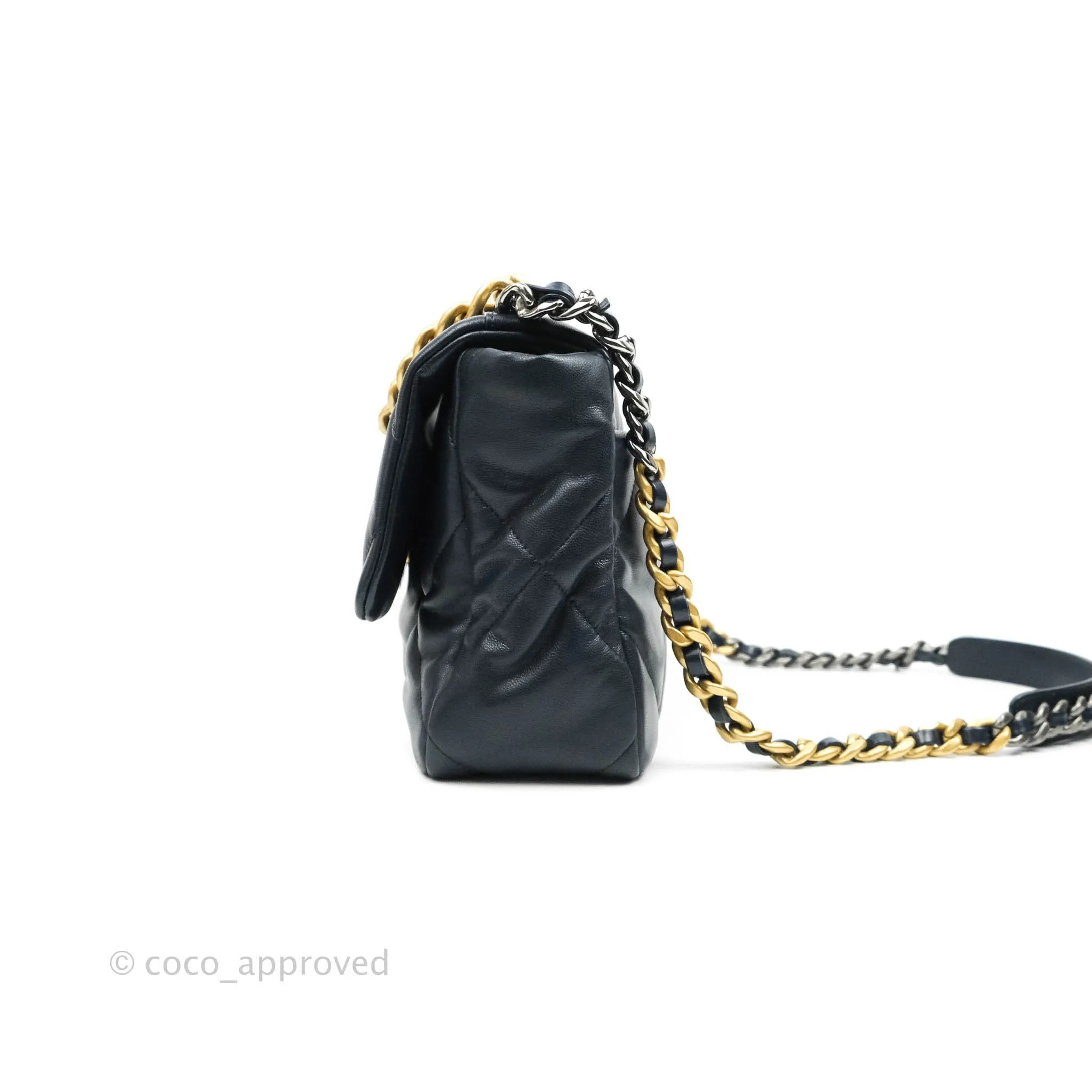 Chanel 19 Medium Navy Goatskin Mixed Hardware 20A