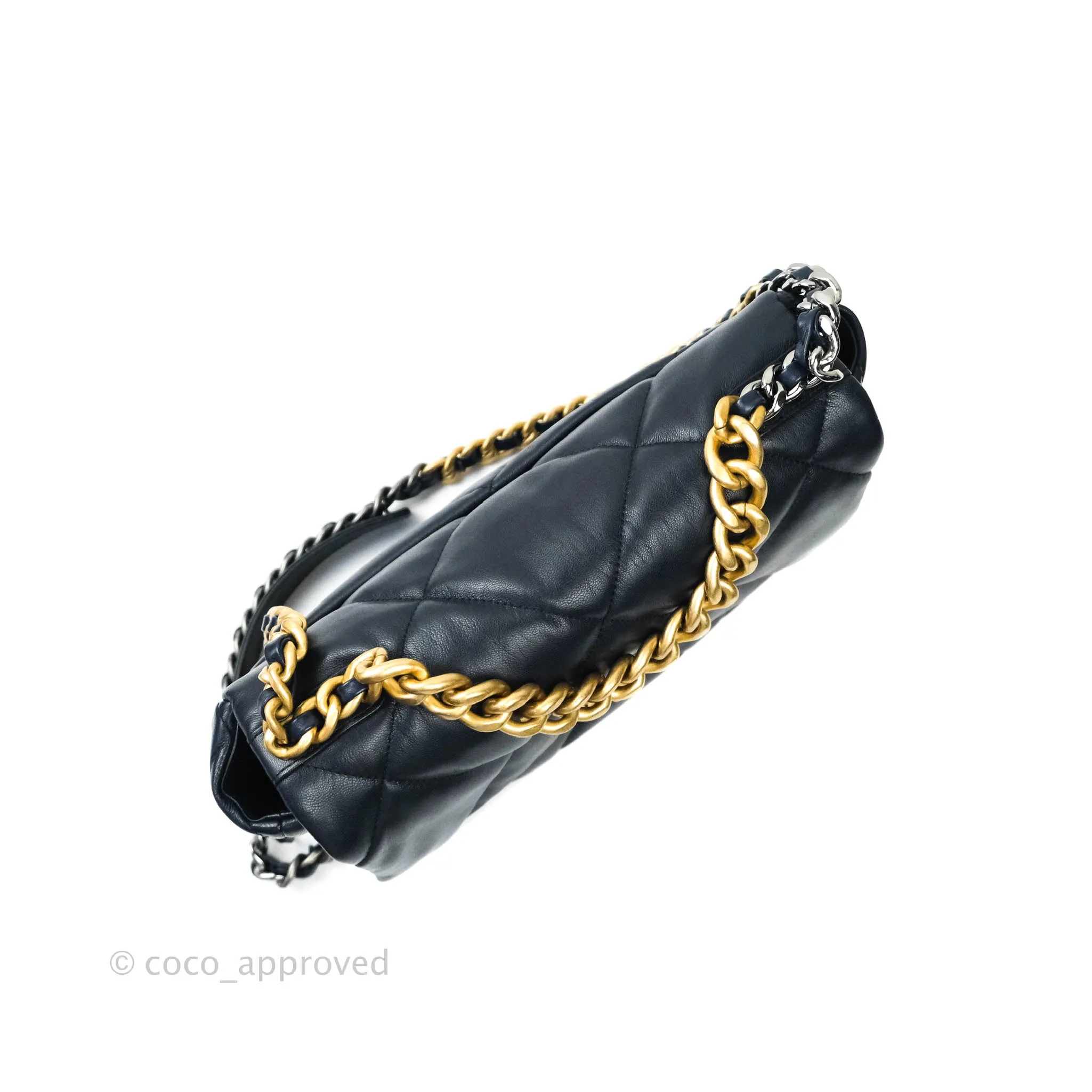 Chanel 19 Medium Navy Mixed Hardware Goatskin