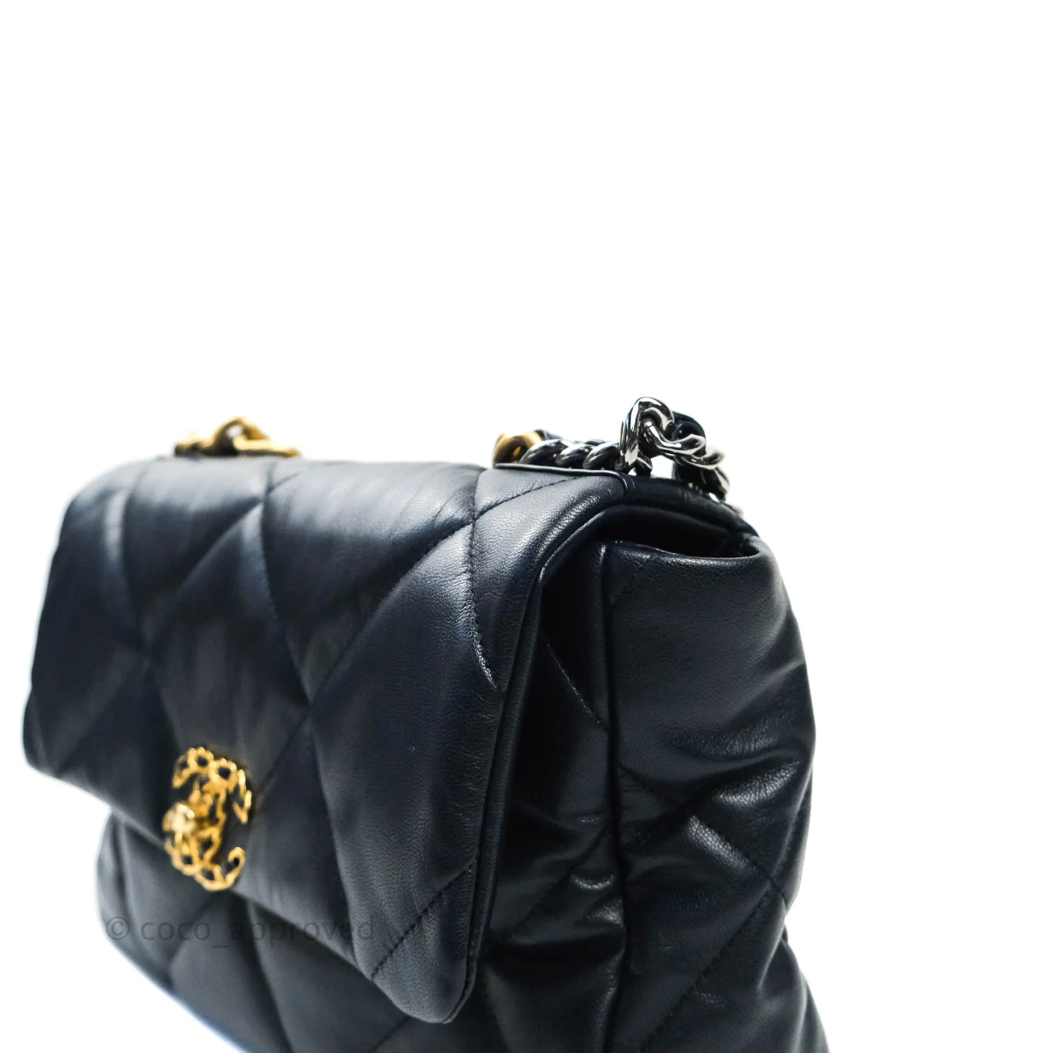 Chanel 19 Medium Navy Mixed Hardware Goatskin