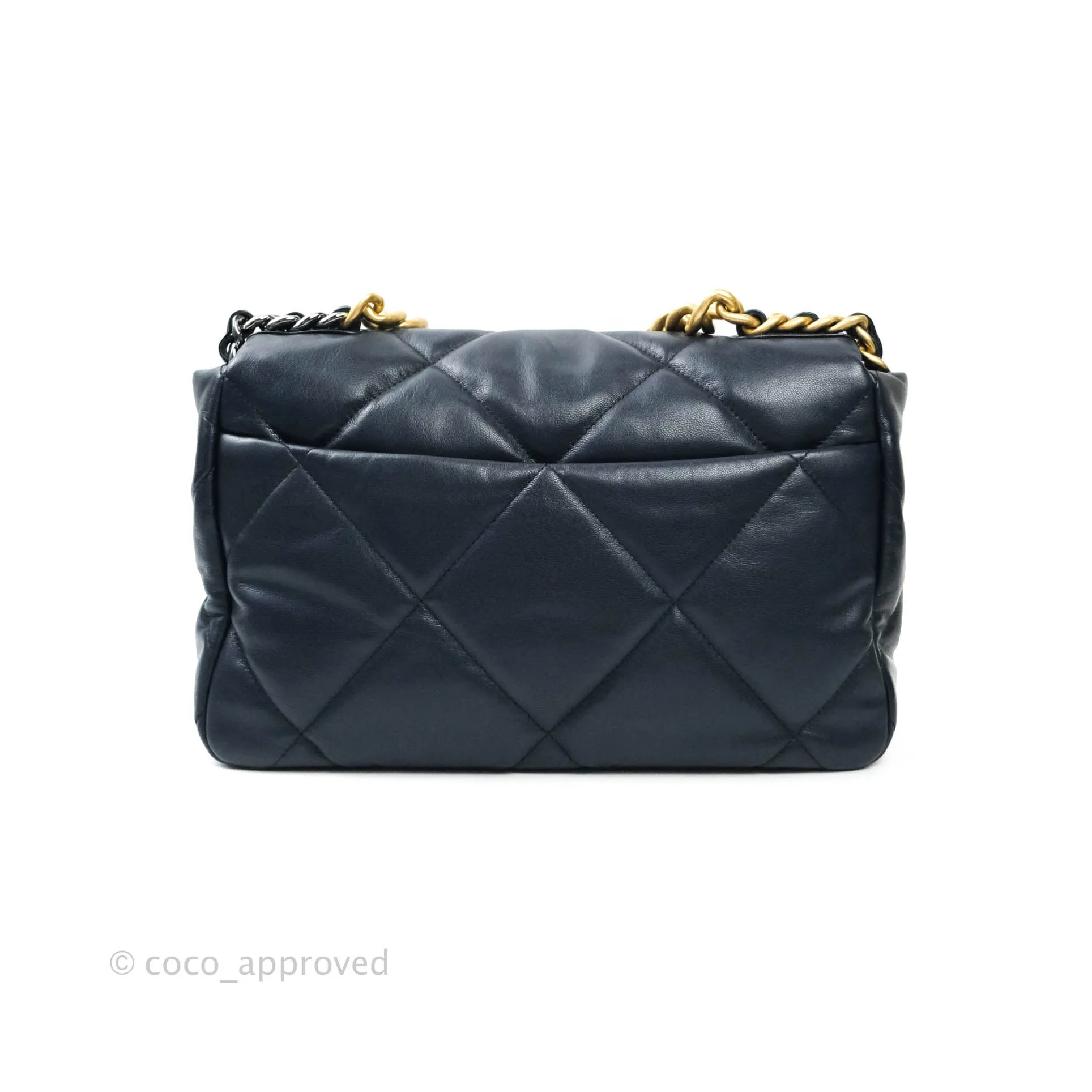 Chanel 19 Medium Navy Mixed Hardware Goatskin