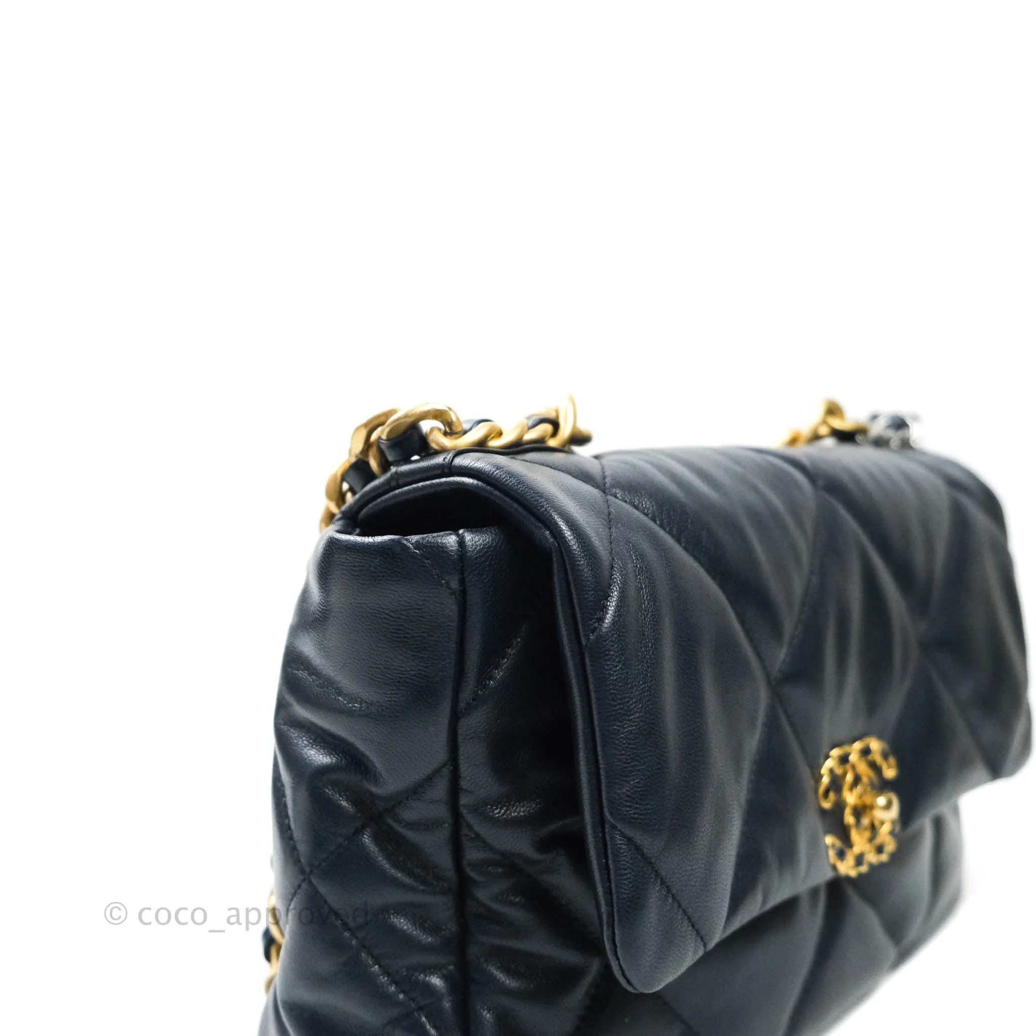 Chanel 19 Medium Navy Mixed Hardware Goatskin