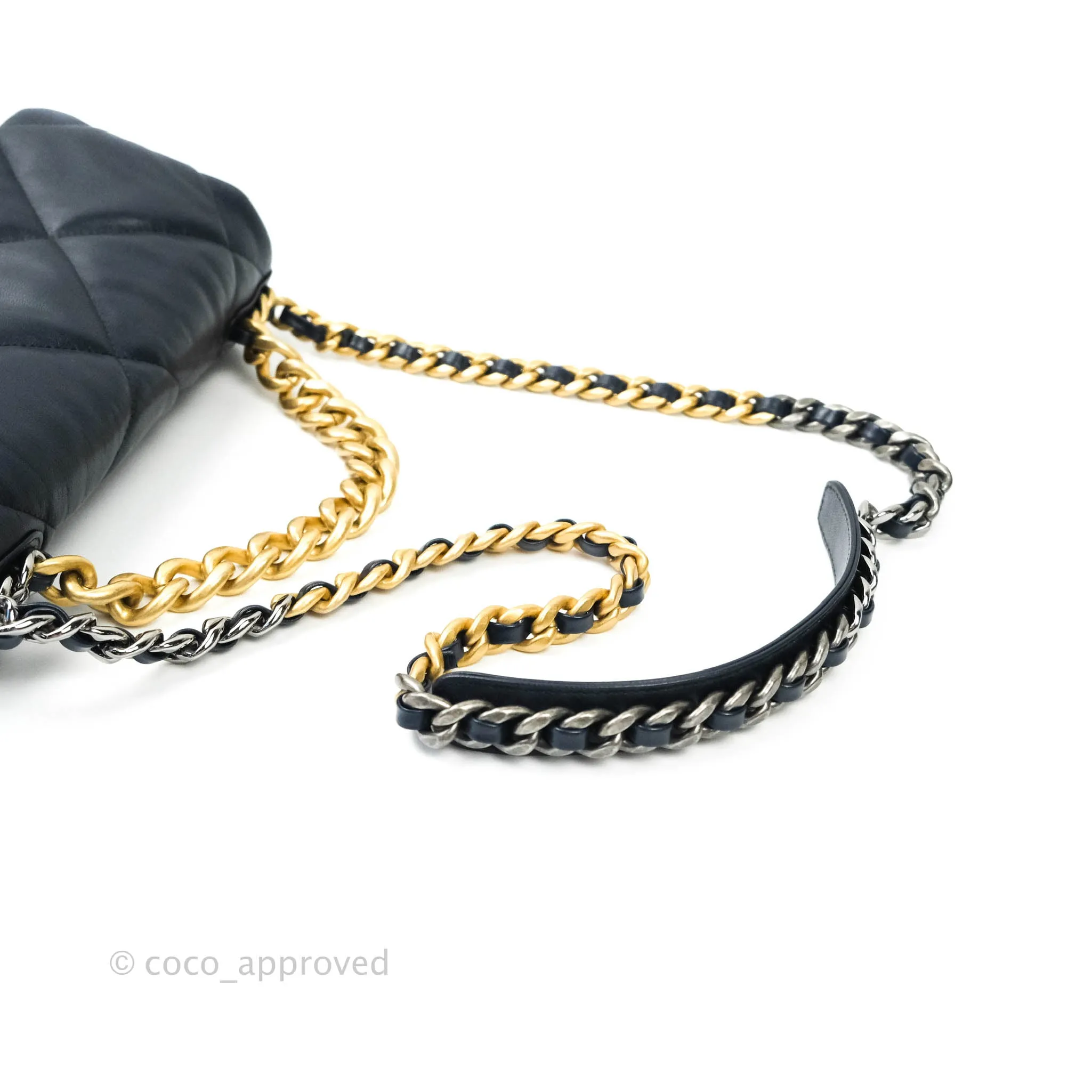Chanel 19 Medium Navy Mixed Hardware Goatskin
