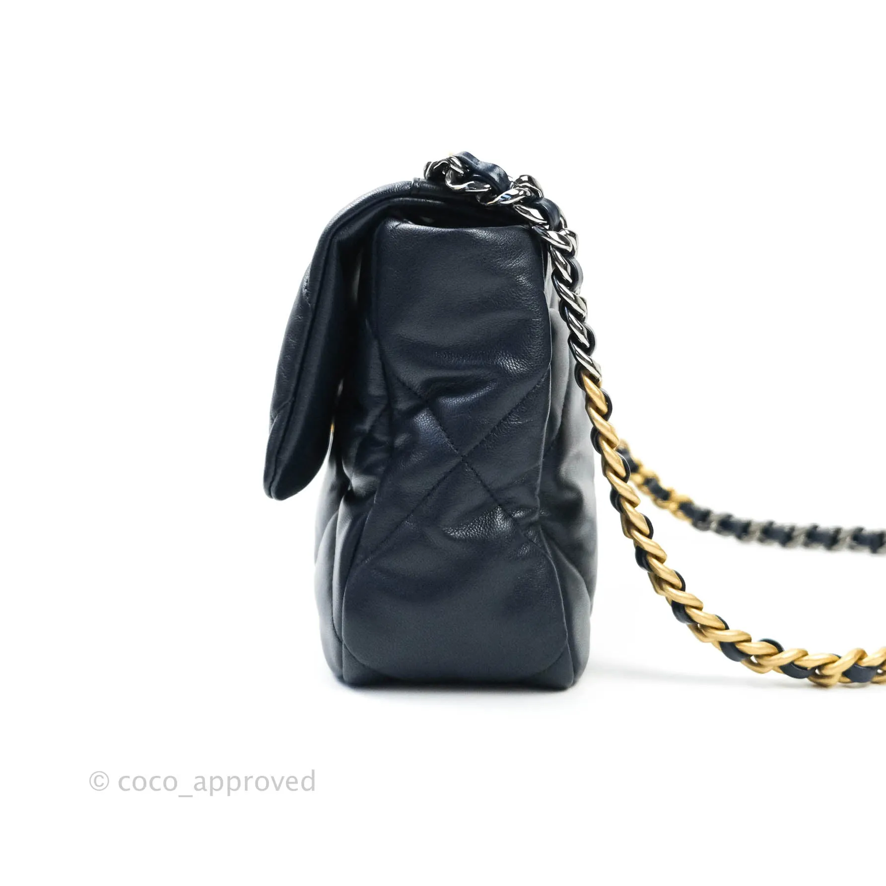 Chanel 19 Medium Navy Mixed Hardware Goatskin