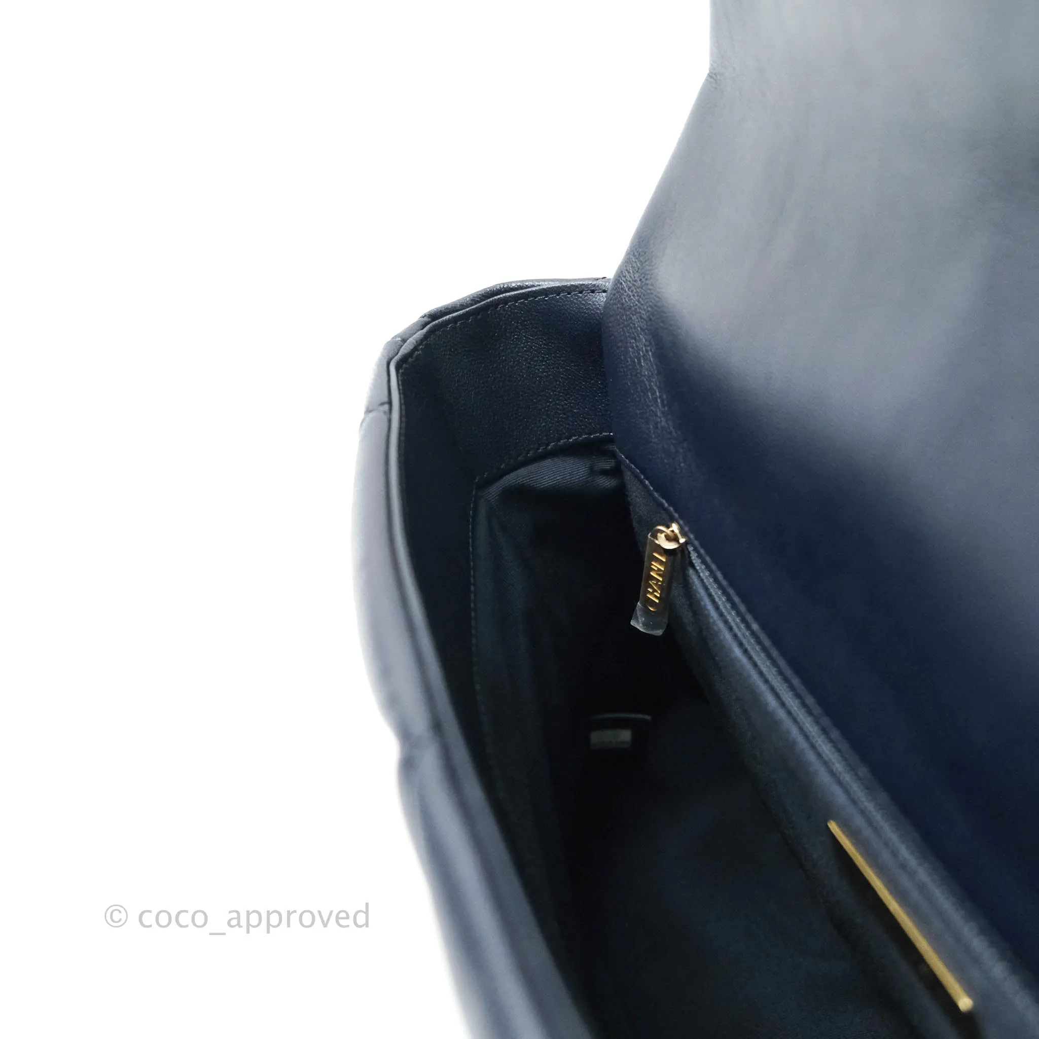 Chanel 19 Medium Navy Mixed Hardware Goatskin
