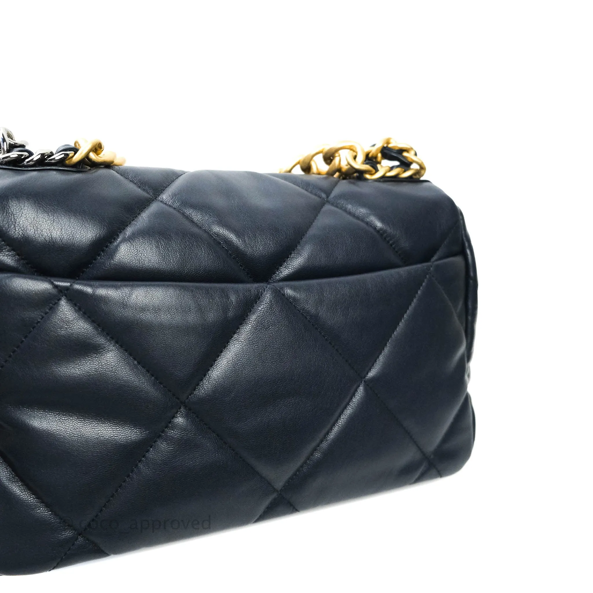 Chanel 19 Medium Navy Mixed Hardware Goatskin