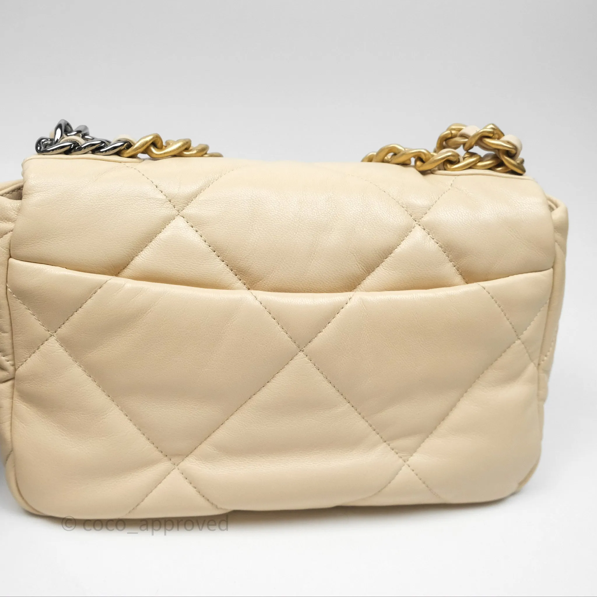 Chanel 19 Small Beige Mixed Hardware
