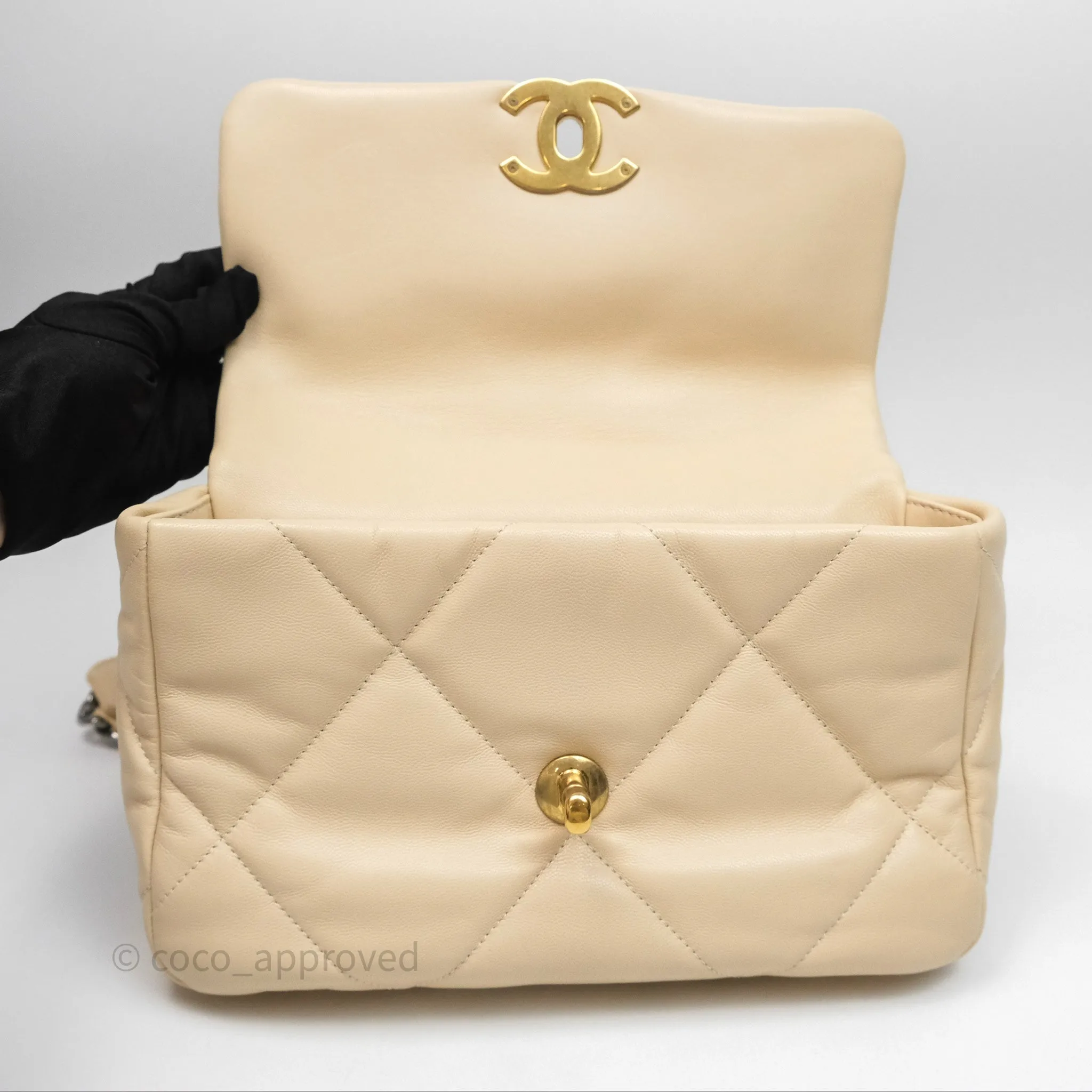 Chanel 19 Small Beige Mixed Hardware