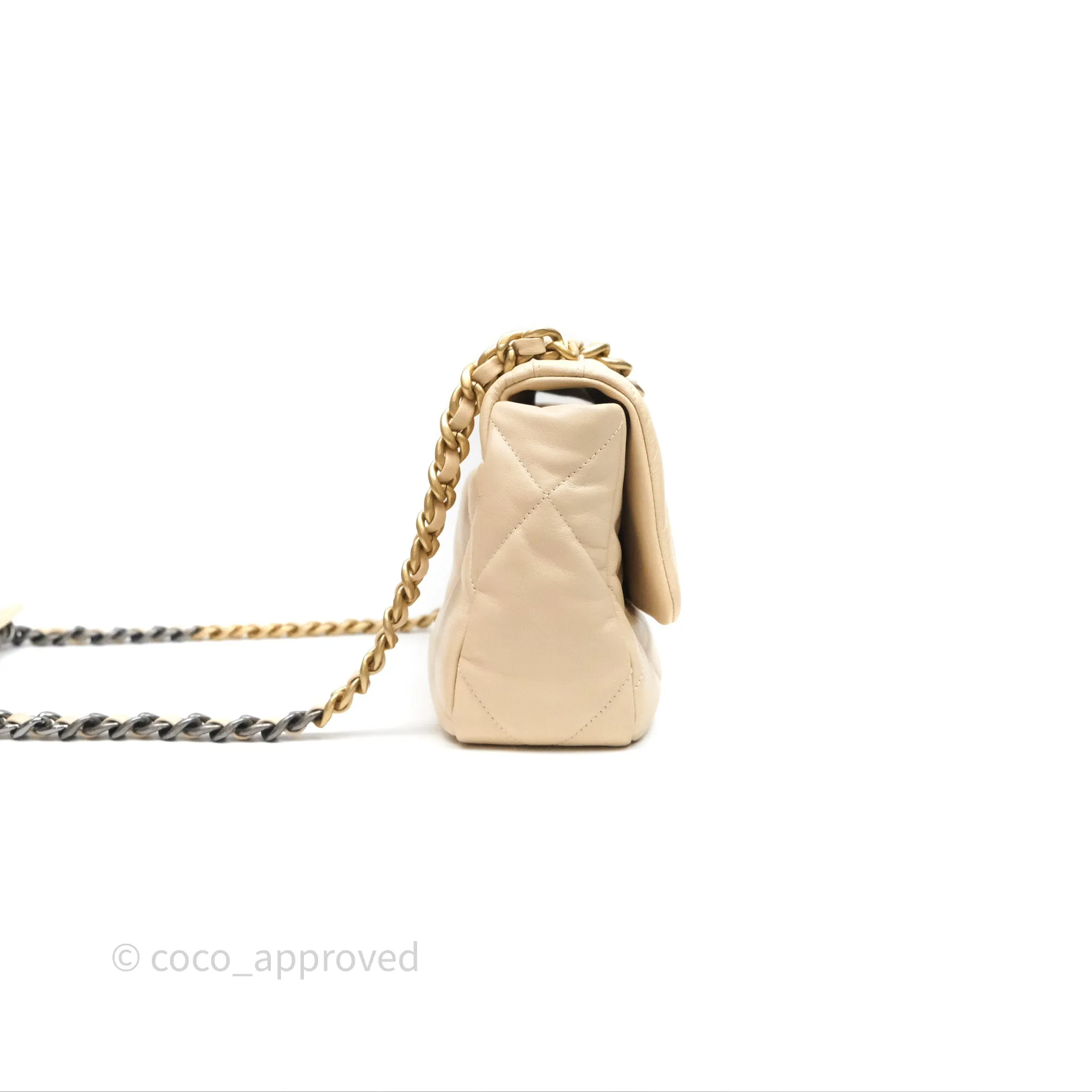 Chanel 19 Small Beige Mixed Hardware