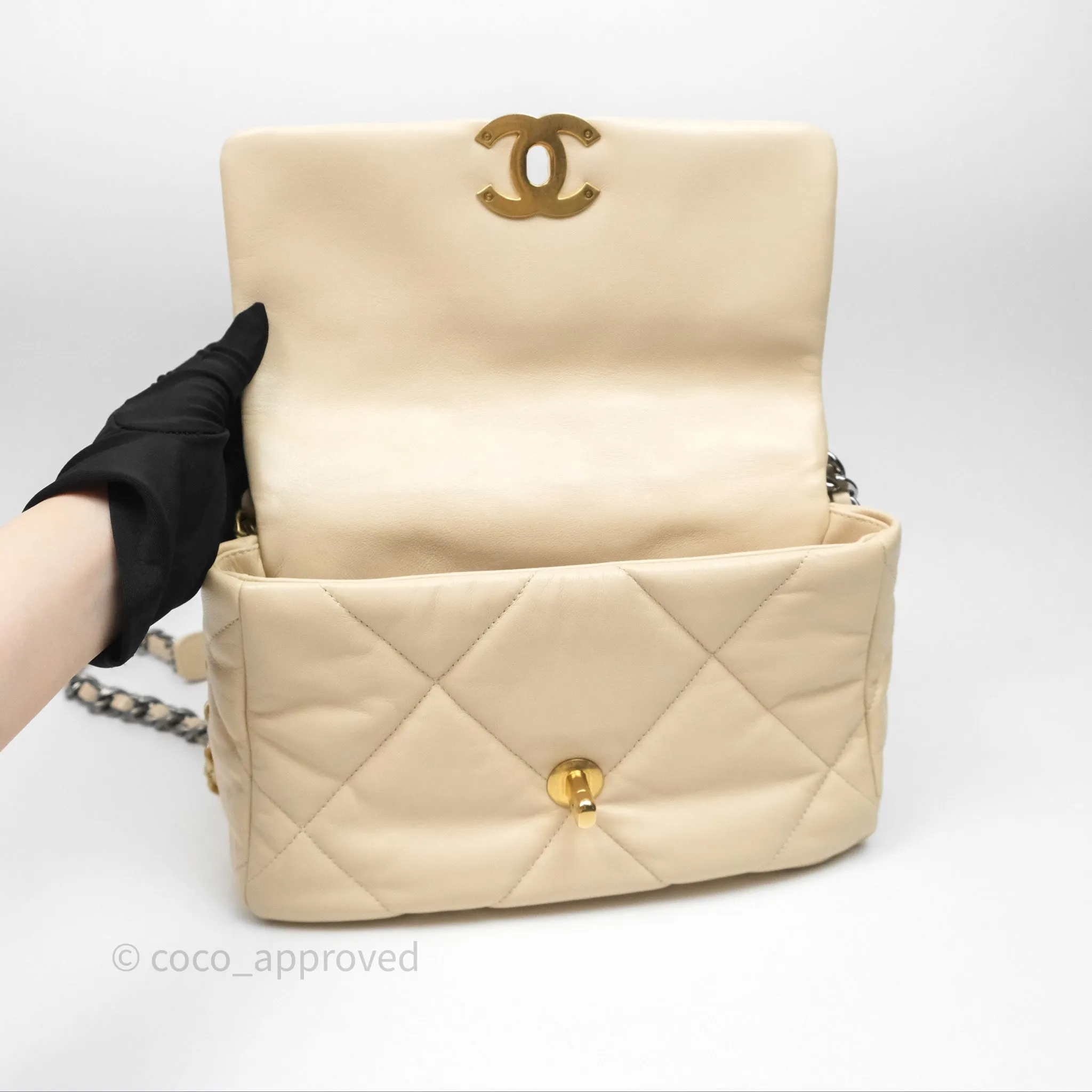 Chanel 19 Small Beige Mixed Hardware