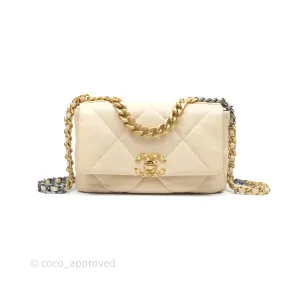 Chanel 19 Small Beige Mixed Hardware