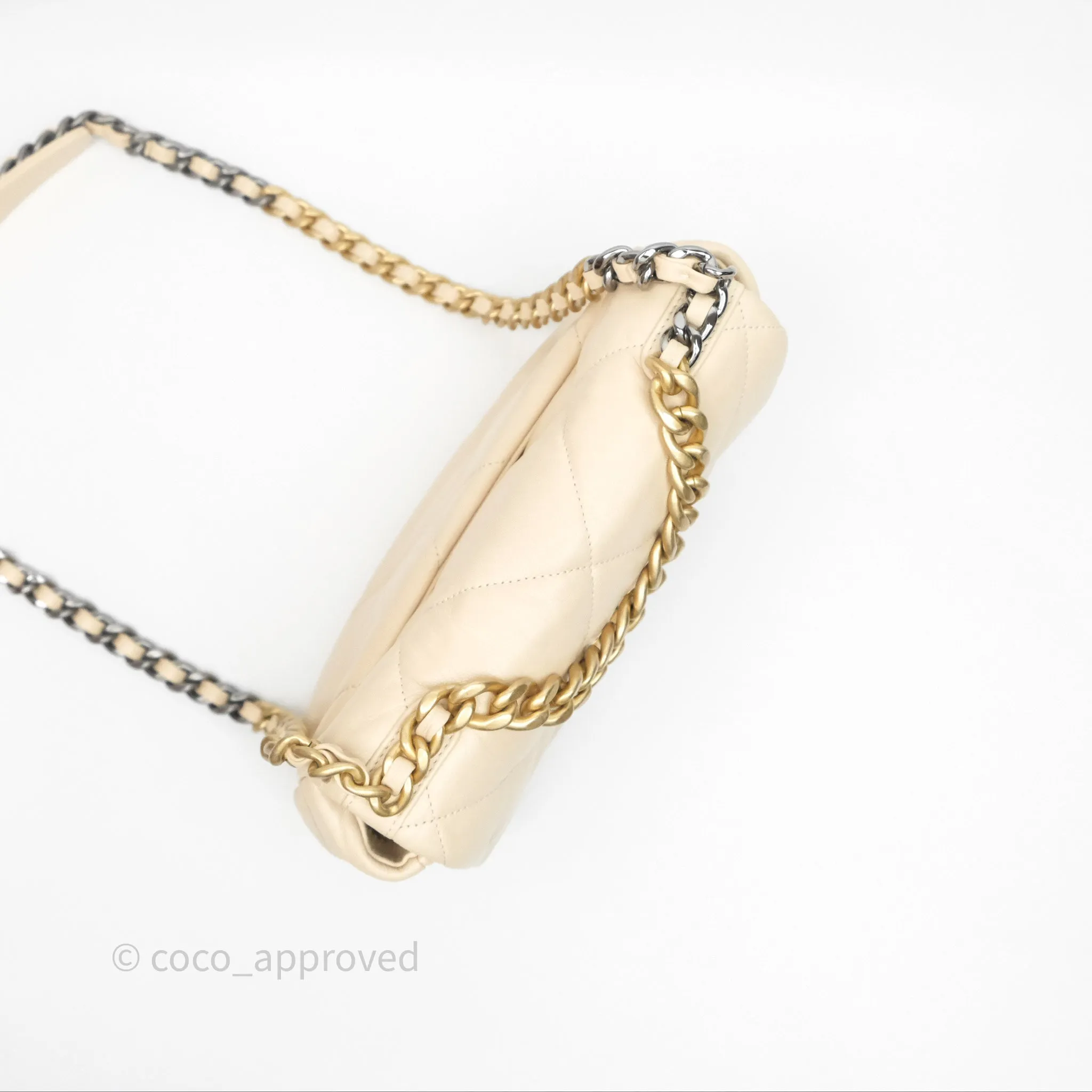 Chanel 19 Small Beige Mixed Hardware