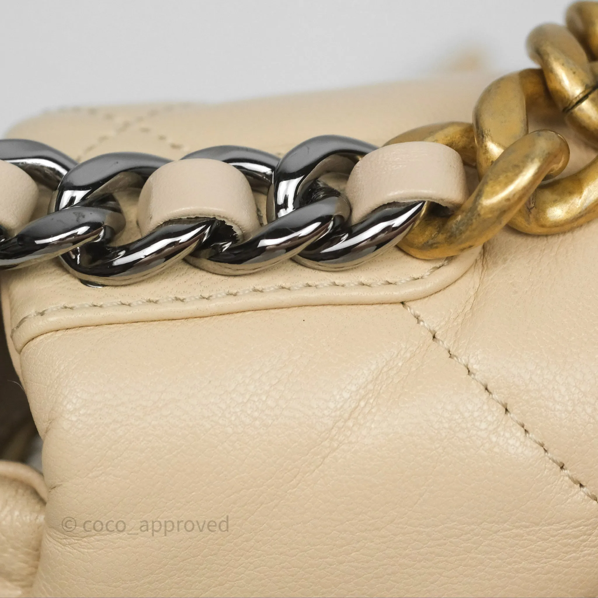 Chanel 19 Small Beige Mixed Hardware