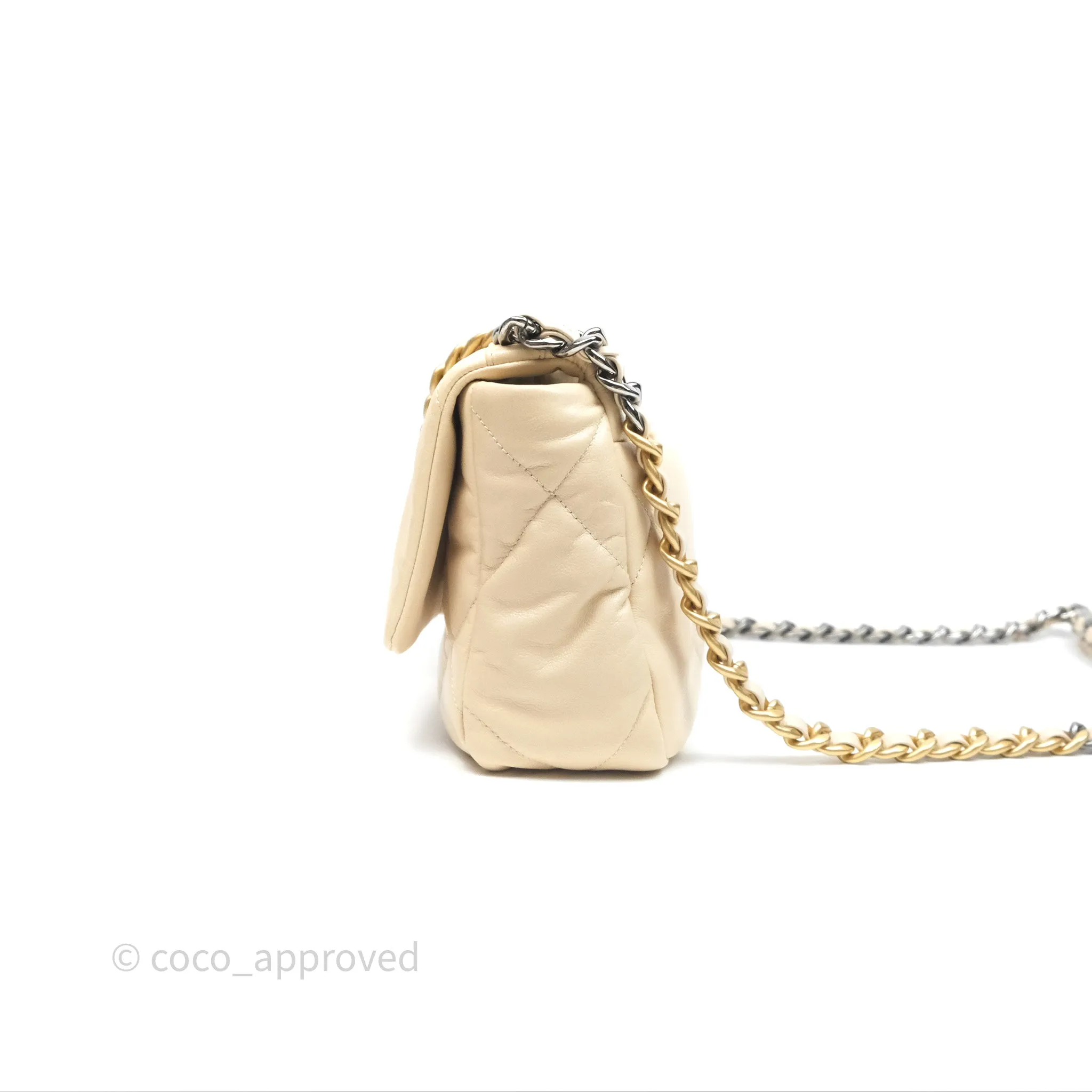 Chanel 19 Small Beige Mixed Hardware
