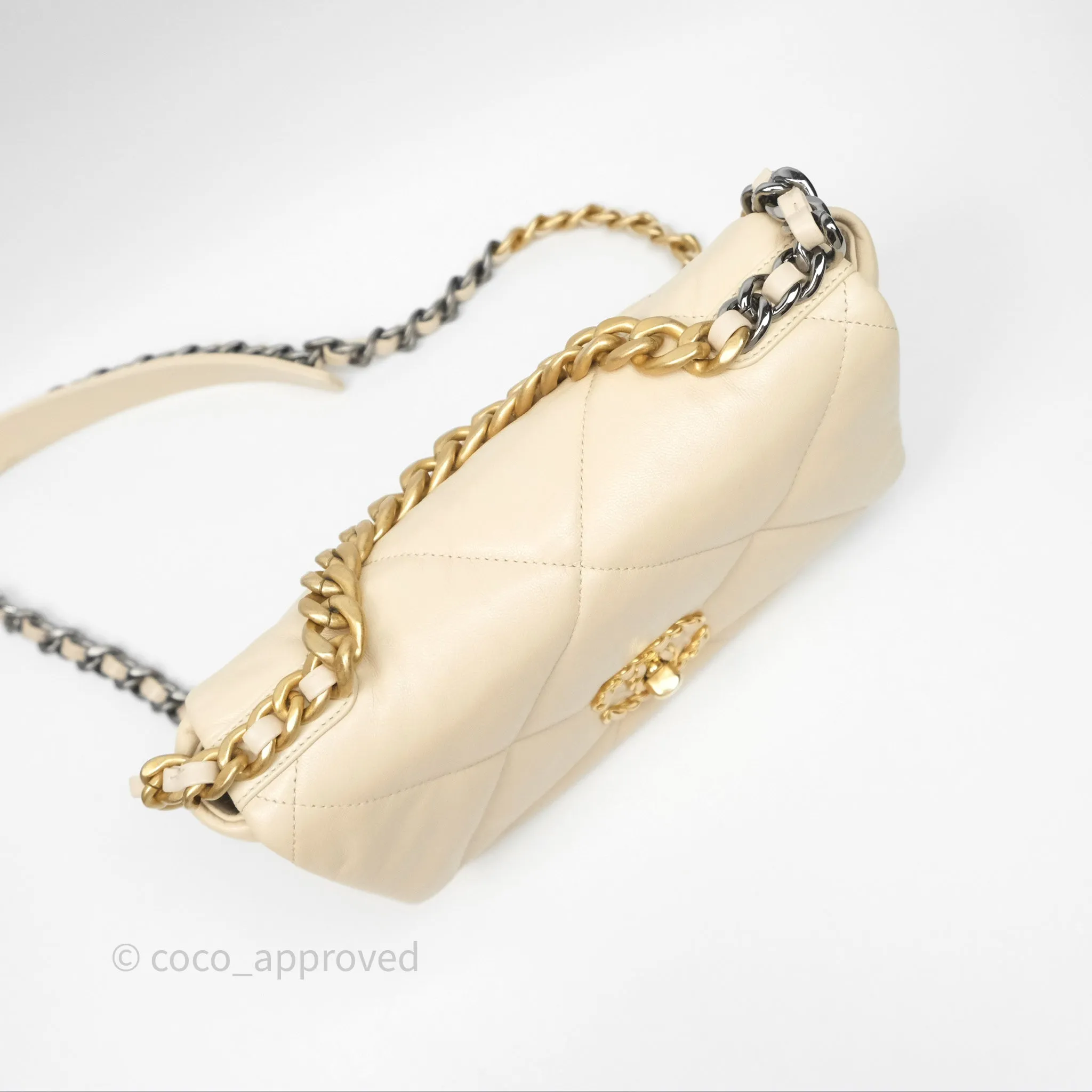 Chanel 19 Small Beige Mixed Hardware