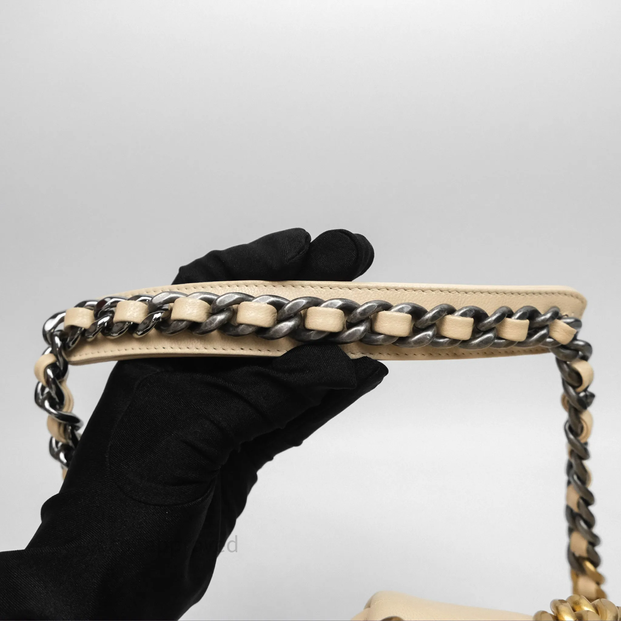 Chanel 19 Small Beige Mixed Hardware