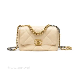 Chanel 19 Small Beige Mixed Hardware