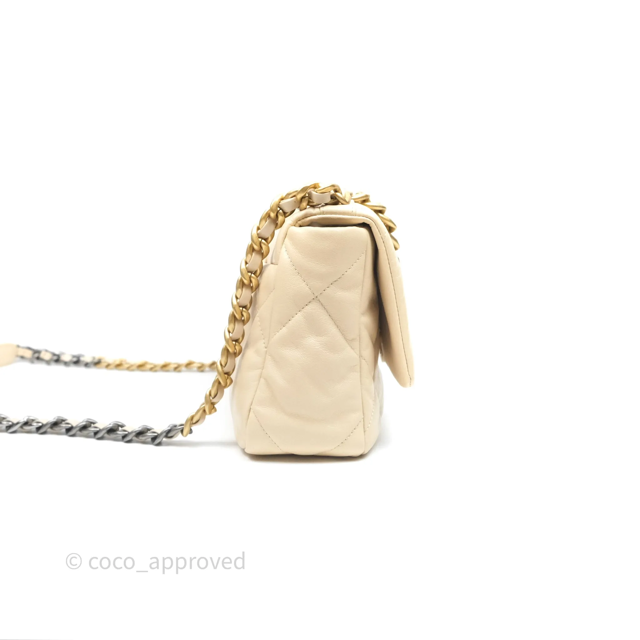 Chanel 19 Small Beige Mixed Hardware