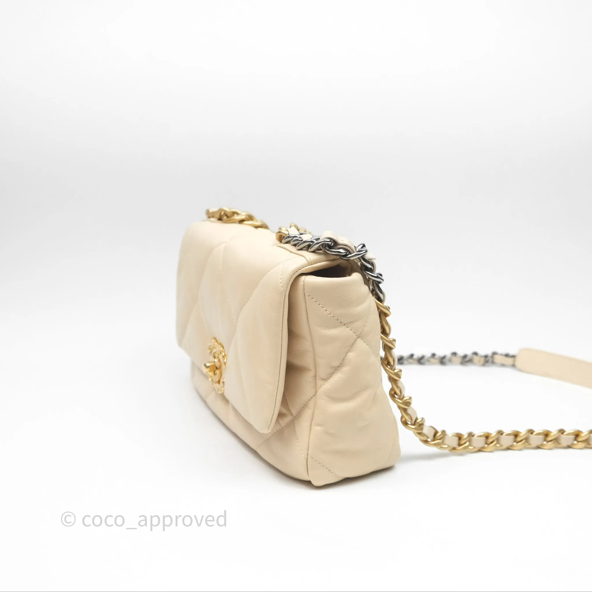 Chanel 19 Small Beige Mixed Hardware