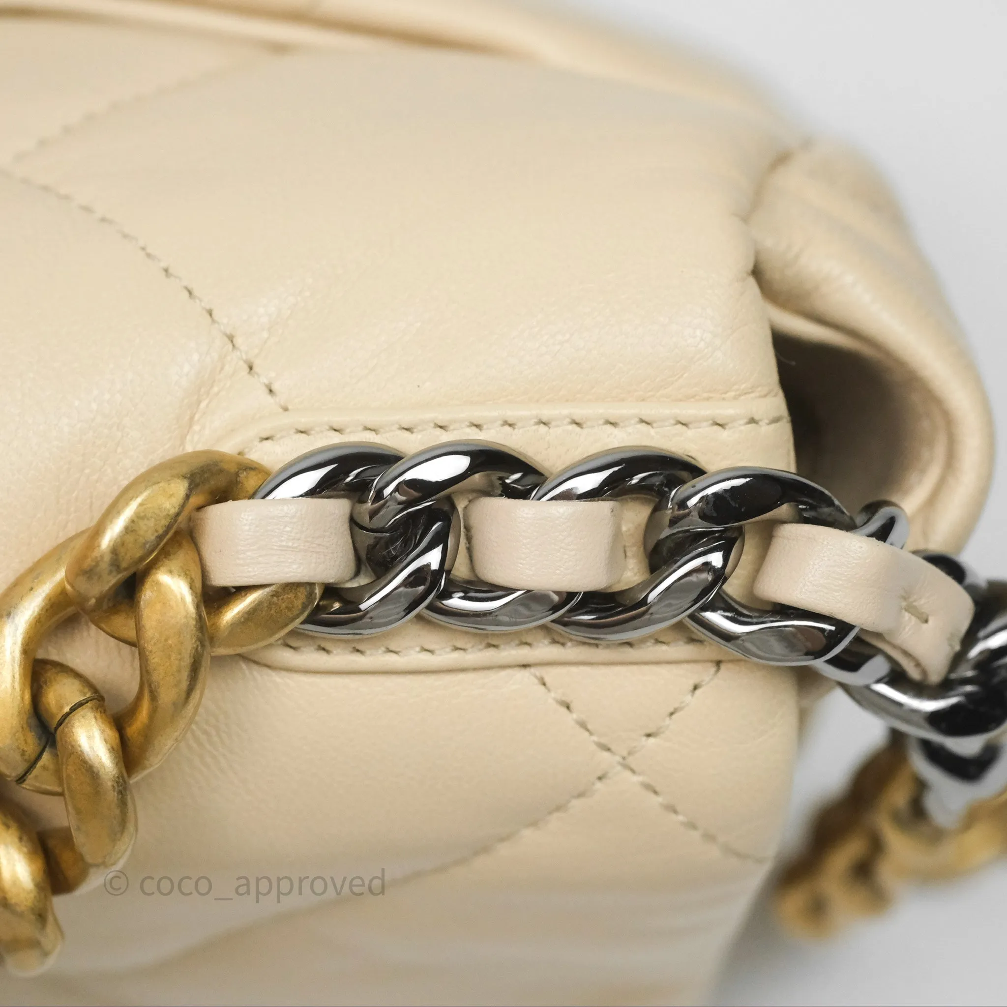 Chanel 19 Small Beige Mixed Hardware