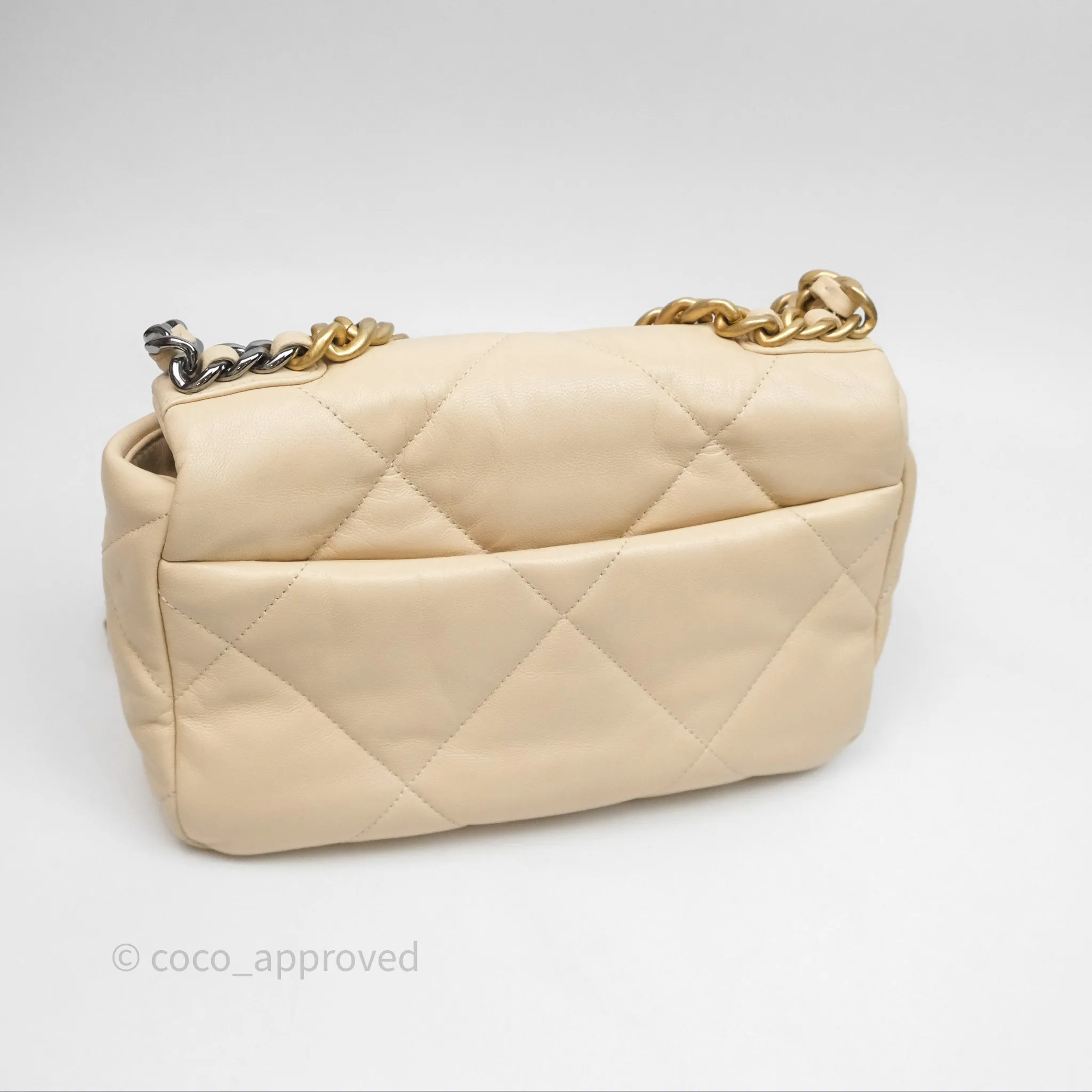 Chanel 19 Small Beige Mixed Hardware