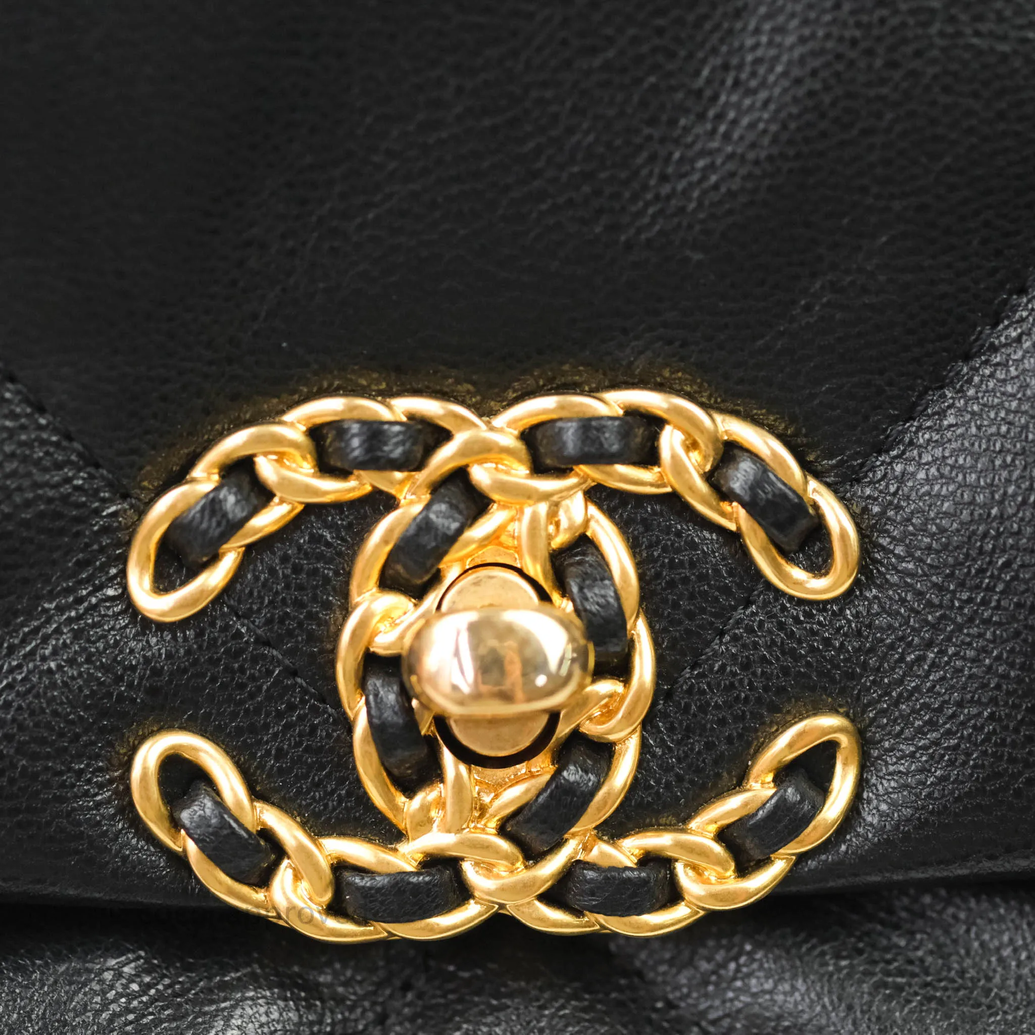 Chanel 19 Small Black Goatskin Mixed Hardware