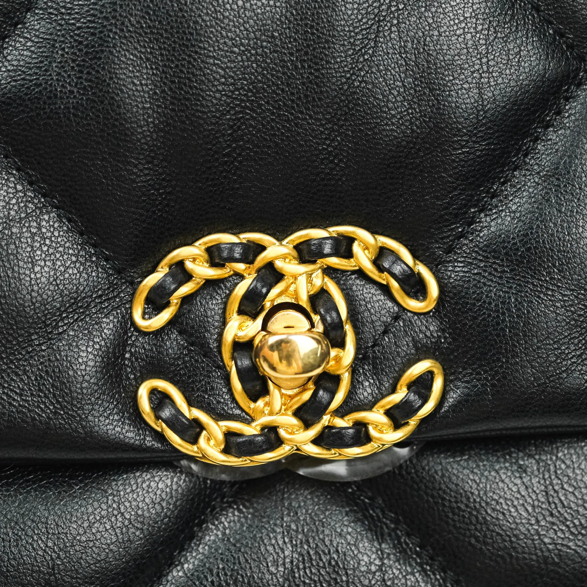 Chanel 19 Small Black Goatskin Mixed Hardware