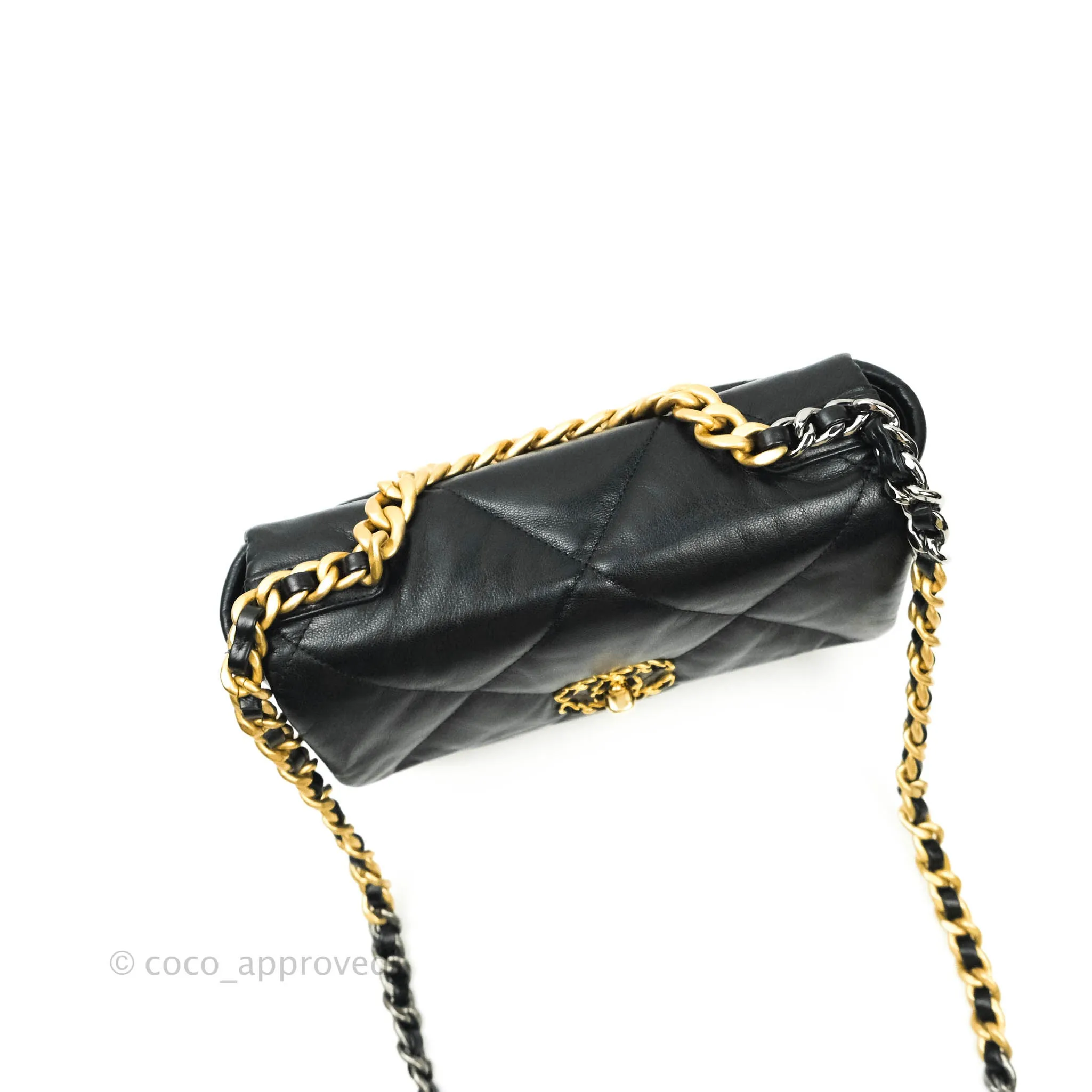 Chanel 19 Small Black Goatskin Mixed Hardware